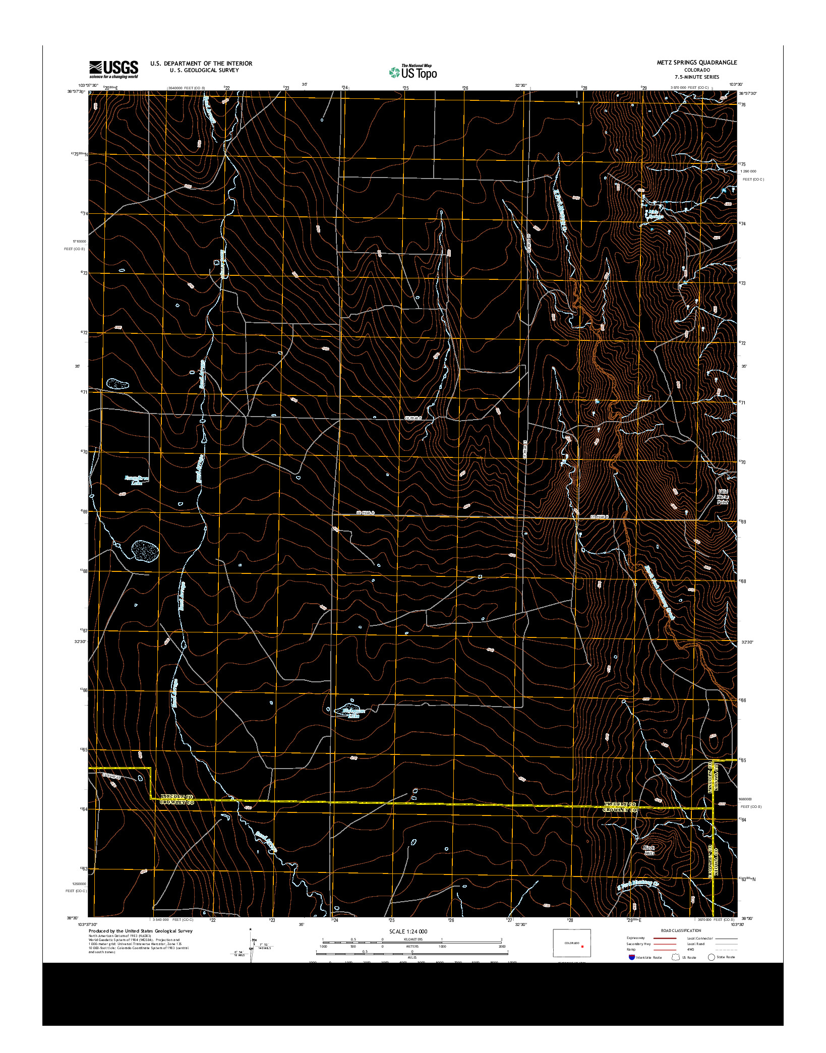 USGS US TOPO 7.5-MINUTE MAP FOR METZ SPRINGS, CO 2013