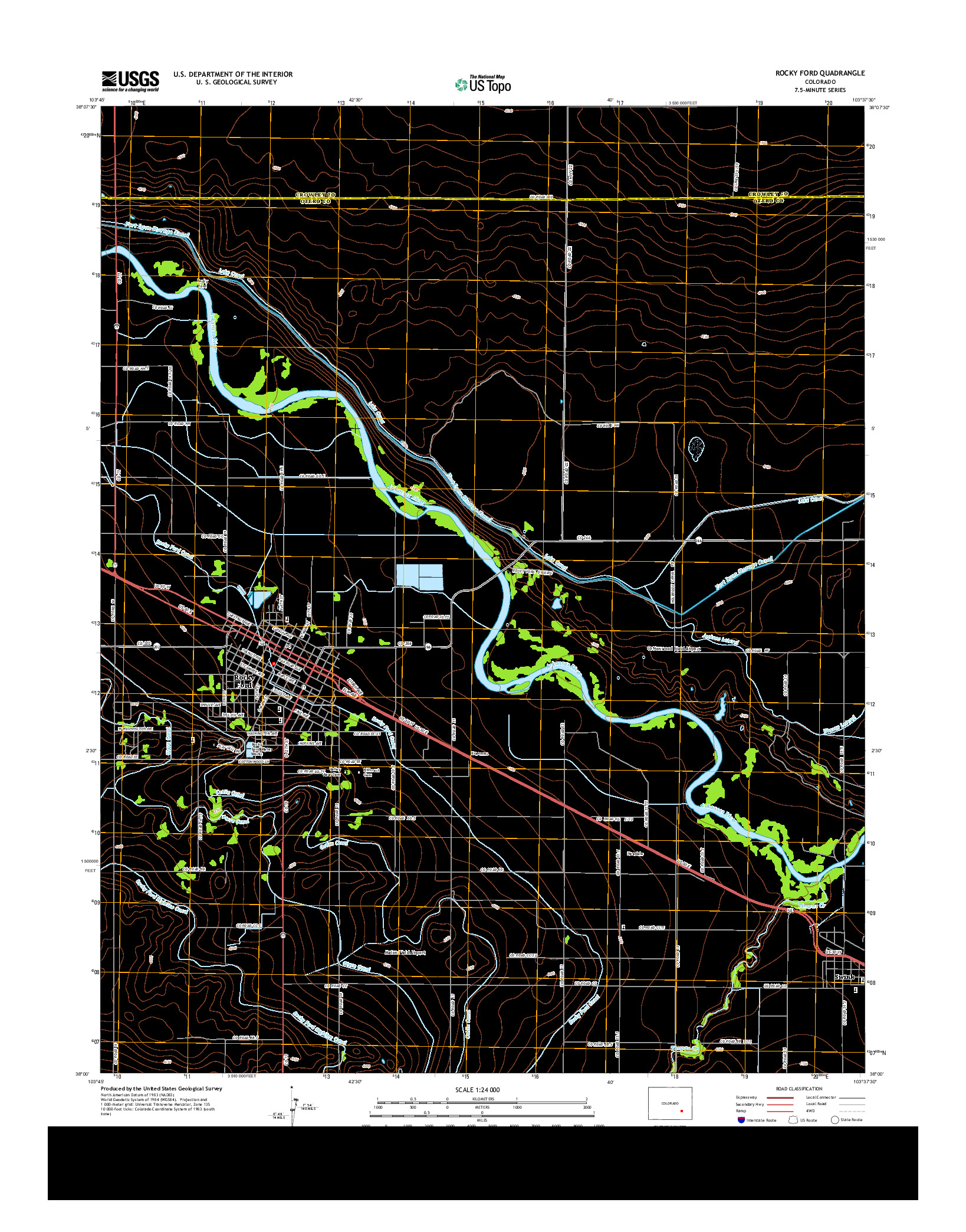 USGS US TOPO 7.5-MINUTE MAP FOR ROCKY FORD, CO 2013