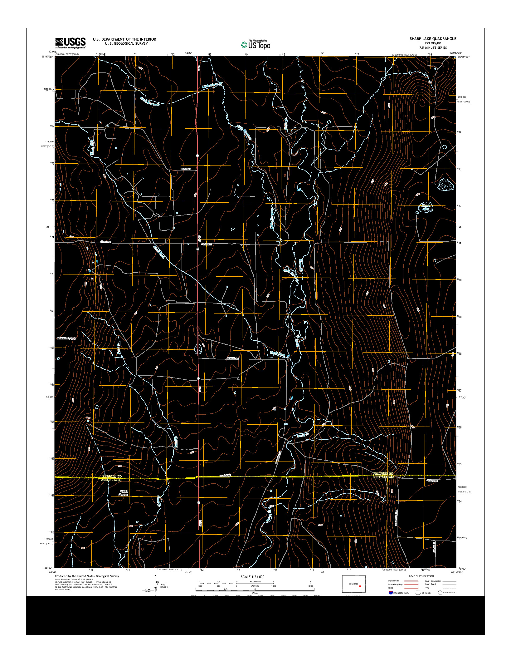 USGS US TOPO 7.5-MINUTE MAP FOR SHARP LAKE, CO 2013