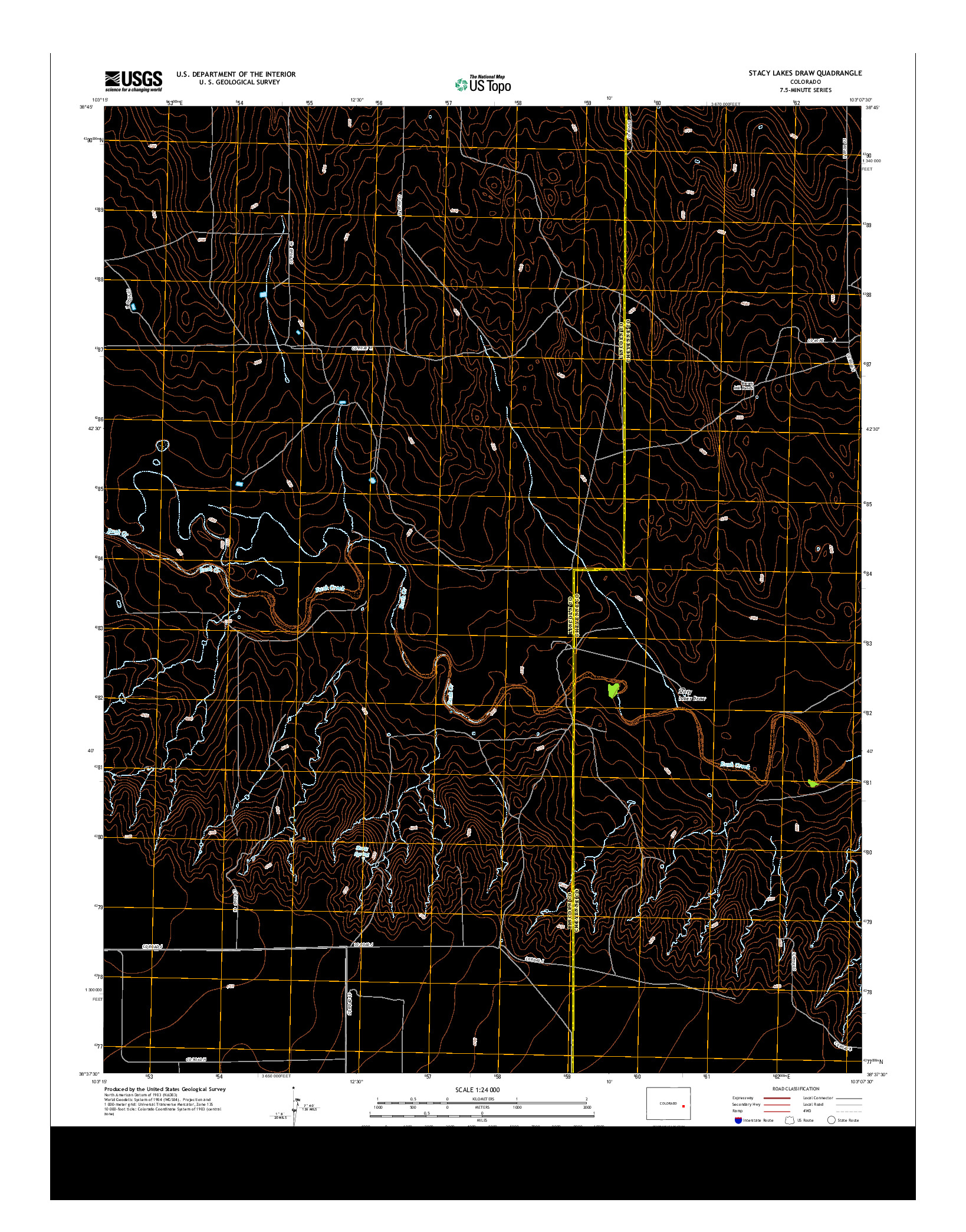 USGS US TOPO 7.5-MINUTE MAP FOR STACY LAKES DRAW, CO 2013