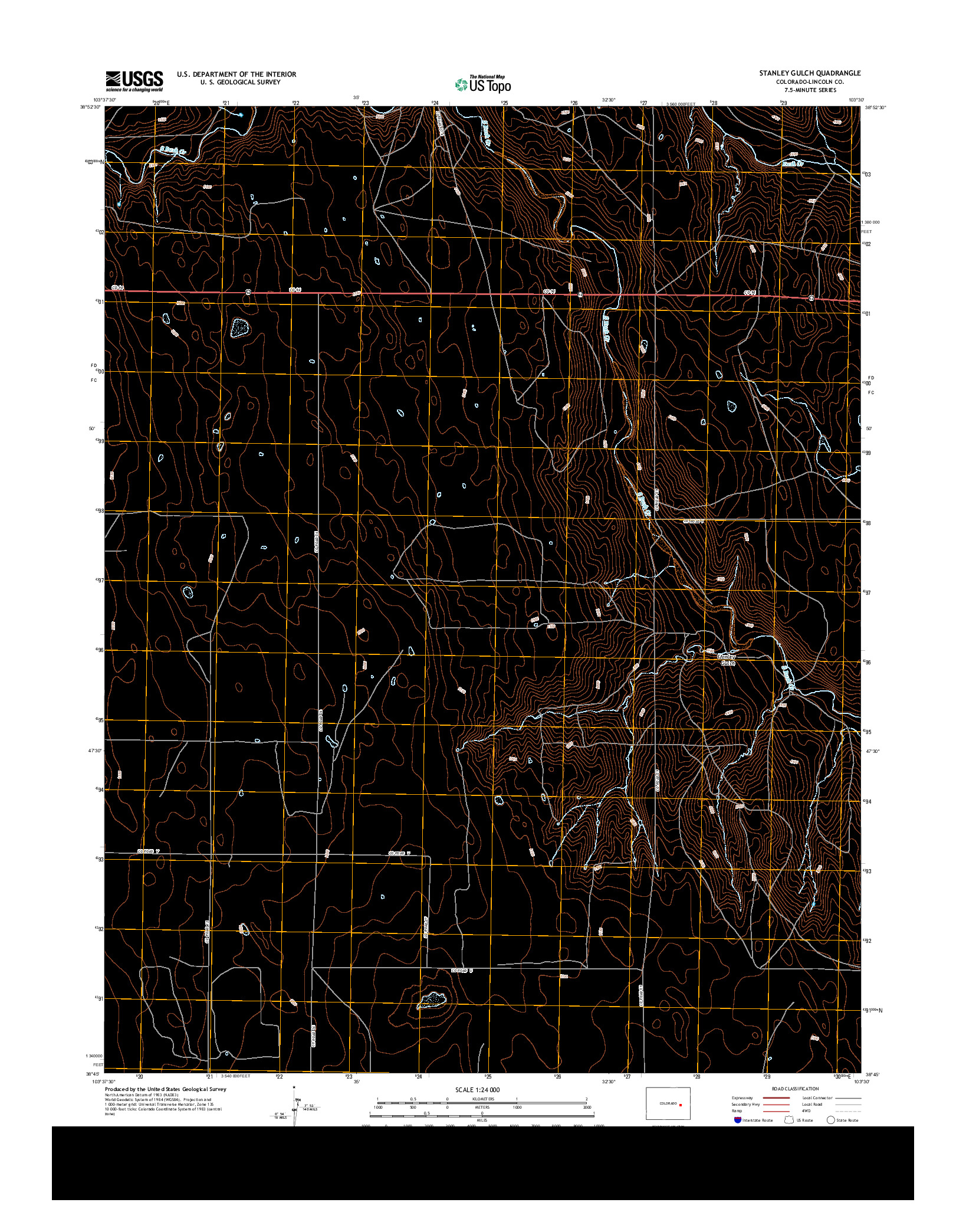 USGS US TOPO 7.5-MINUTE MAP FOR STANLEY GULCH, CO 2013