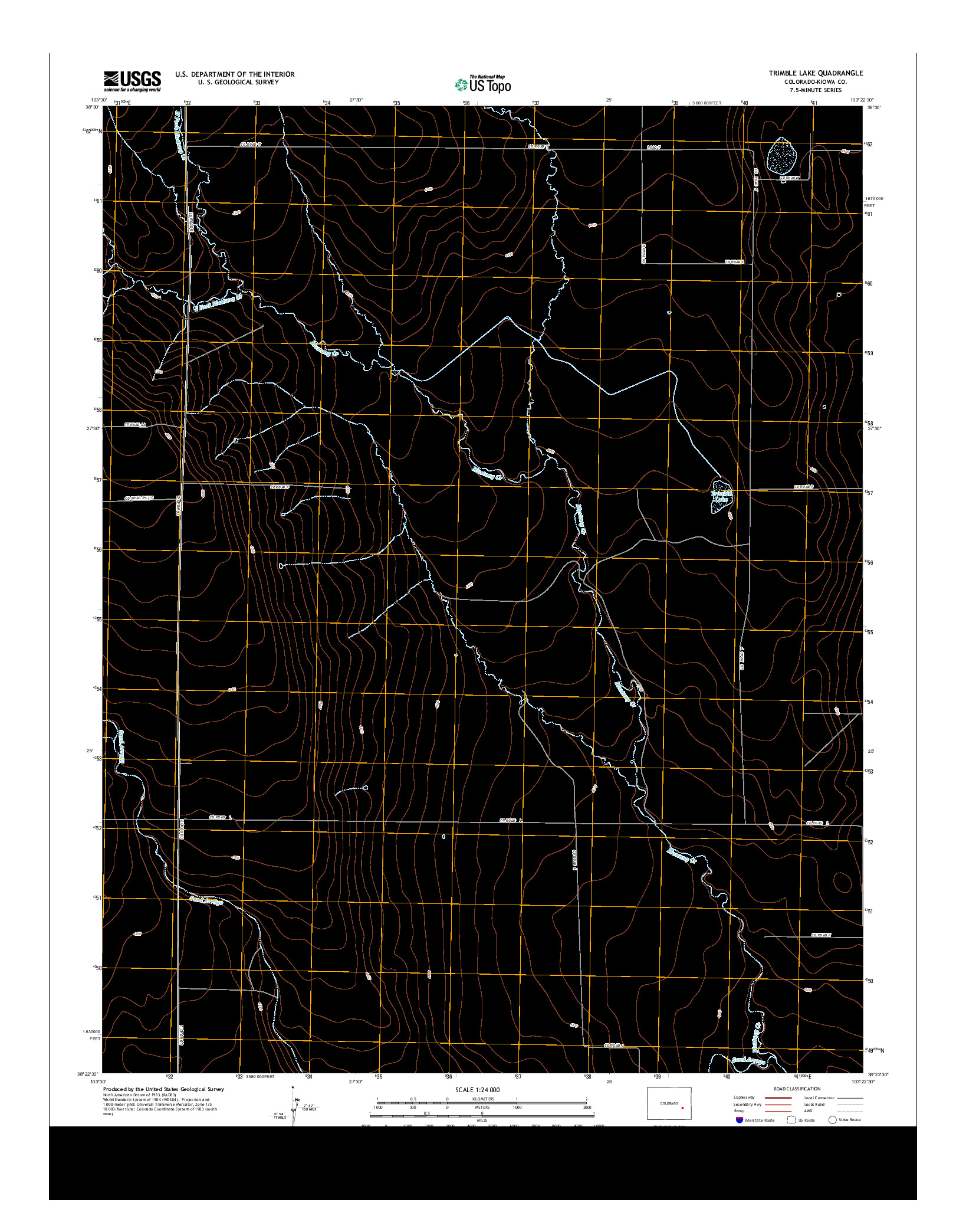 USGS US TOPO 7.5-MINUTE MAP FOR TRIMBLE LAKE, CO 2013