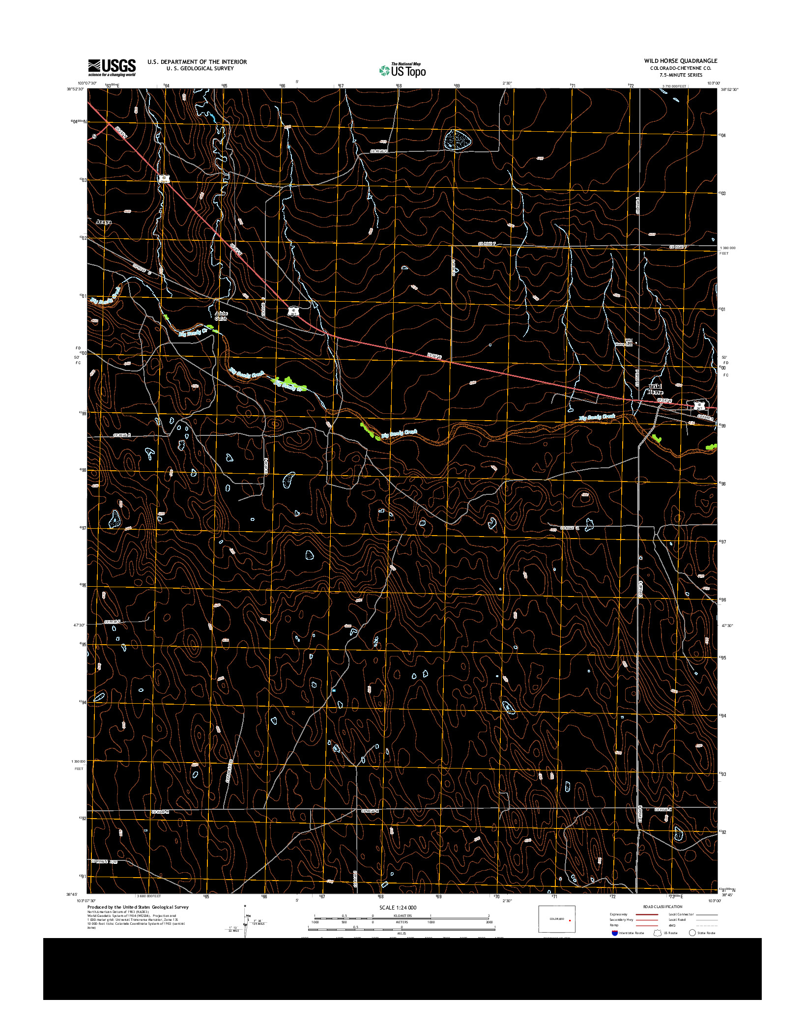 USGS US TOPO 7.5-MINUTE MAP FOR WILD HORSE, CO 2013