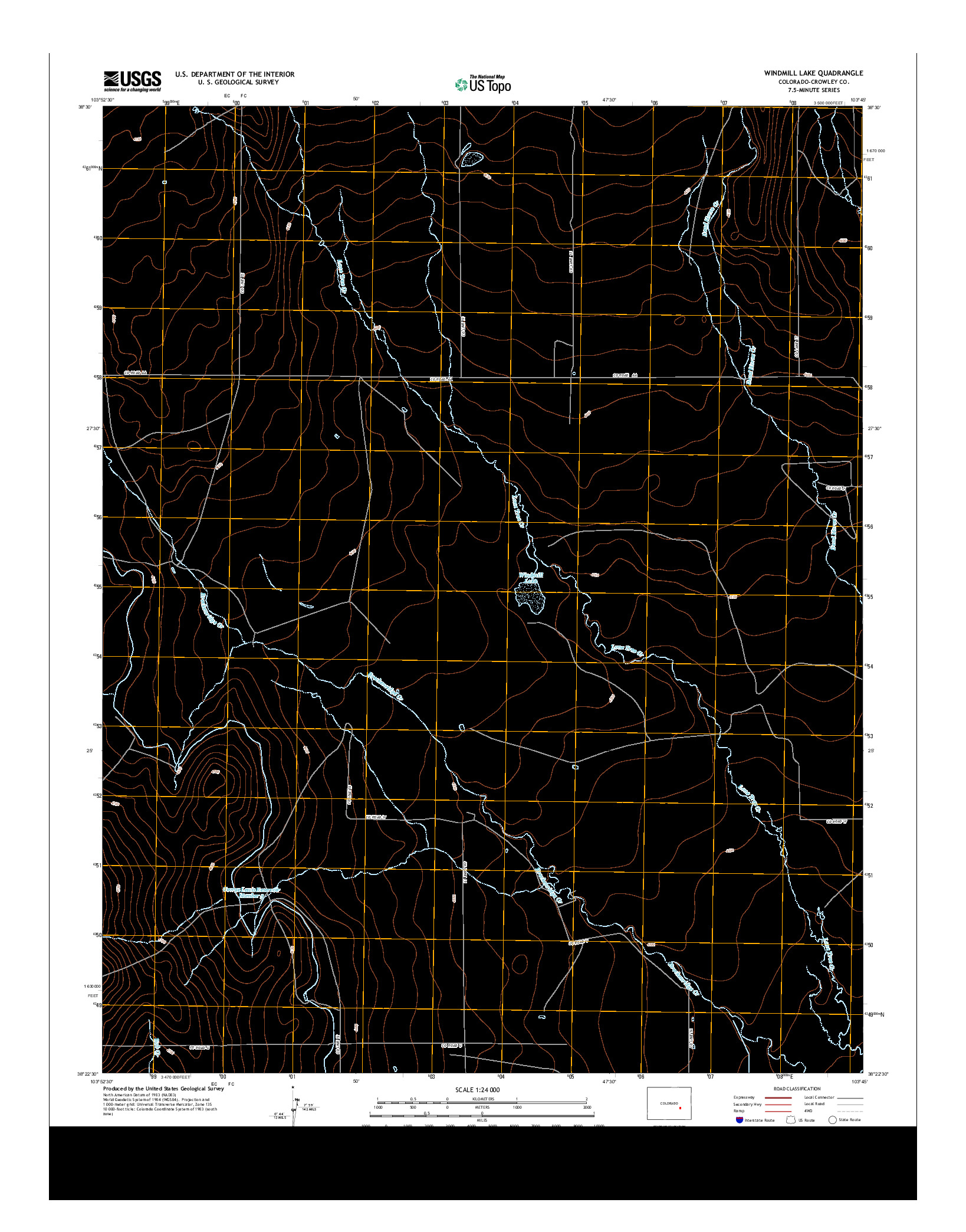USGS US TOPO 7.5-MINUTE MAP FOR WINDMILL LAKE, CO 2013