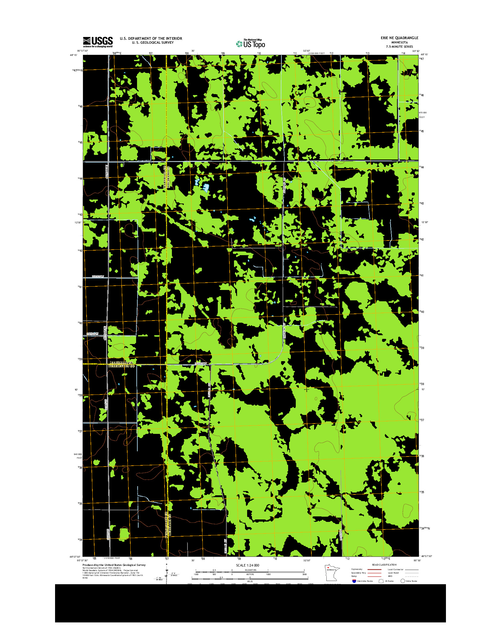 USGS US TOPO 7.5-MINUTE MAP FOR ERIE NE, MN 2013