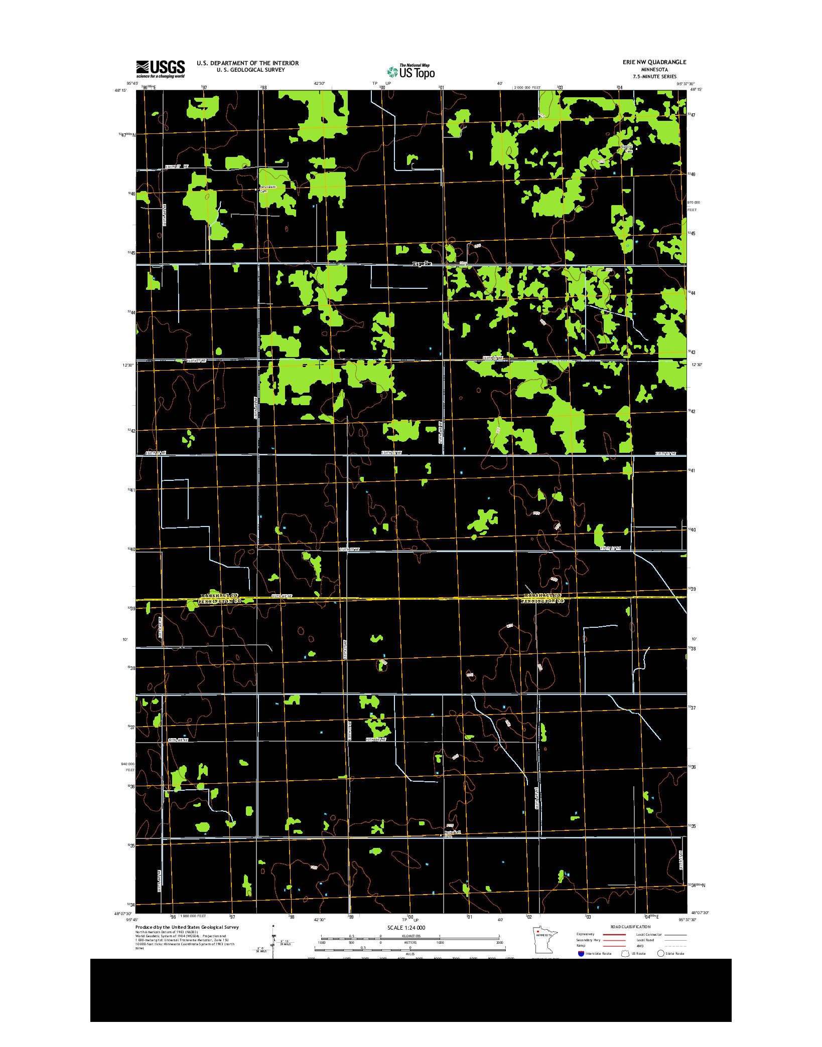 USGS US TOPO 7.5-MINUTE MAP FOR ERIE NW, MN 2013