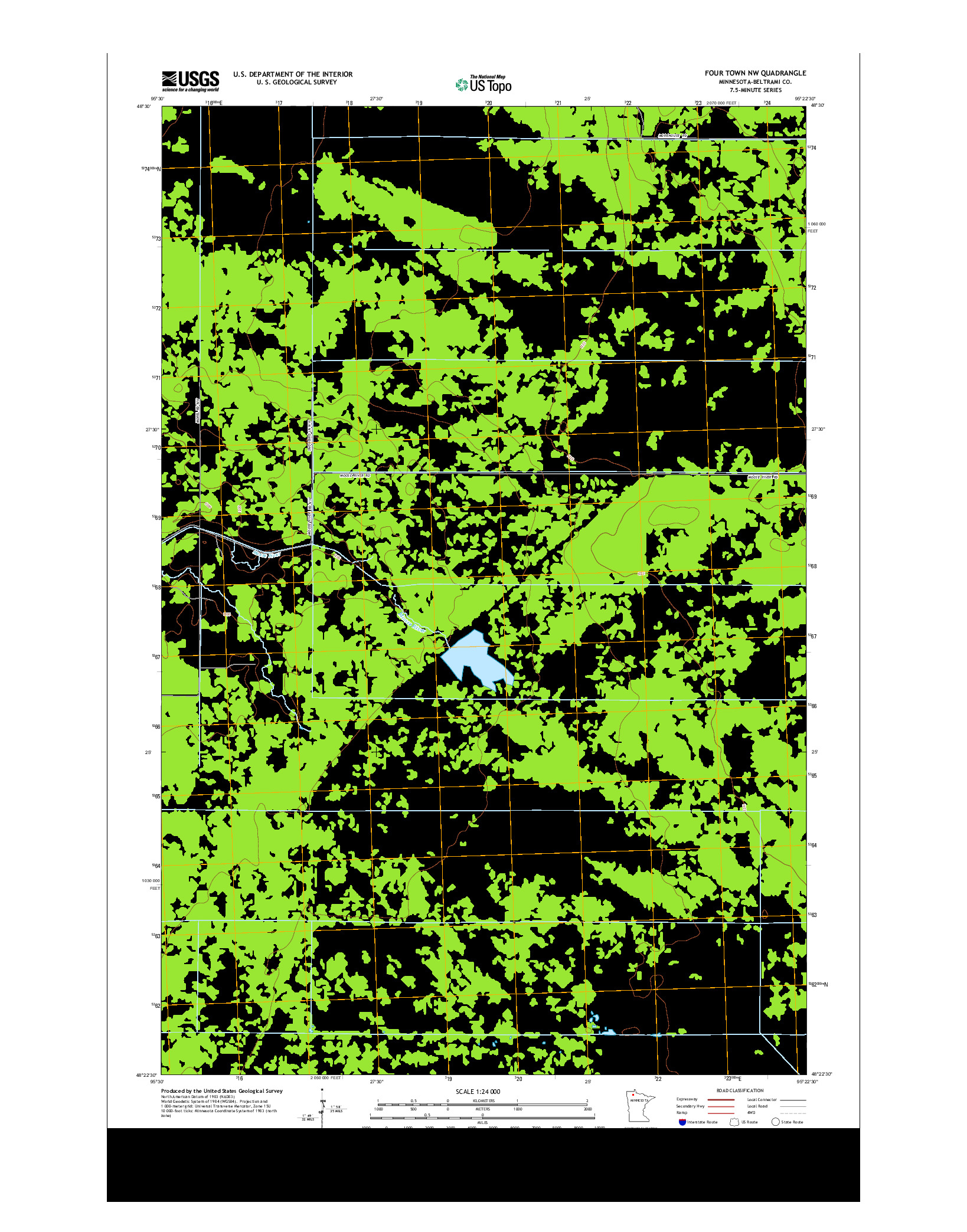 USGS US TOPO 7.5-MINUTE MAP FOR FOUR TOWN NW, MN 2013