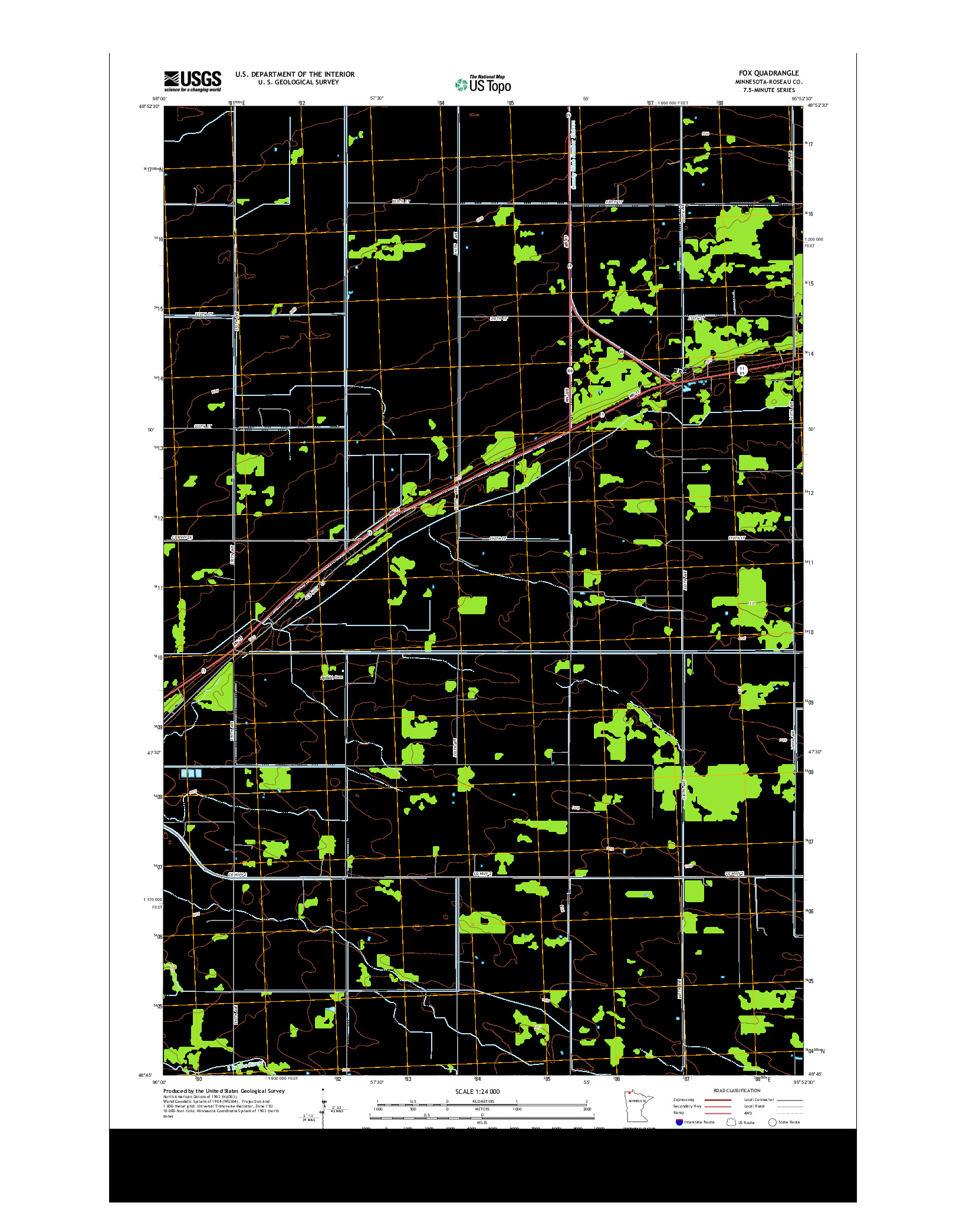 USGS US TOPO 7.5-MINUTE MAP FOR FOX, MN 2013