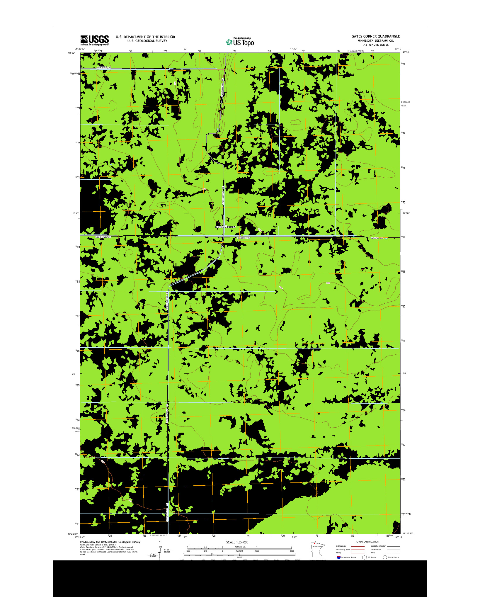 USGS US TOPO 7.5-MINUTE MAP FOR GATES CORNER, MN 2013