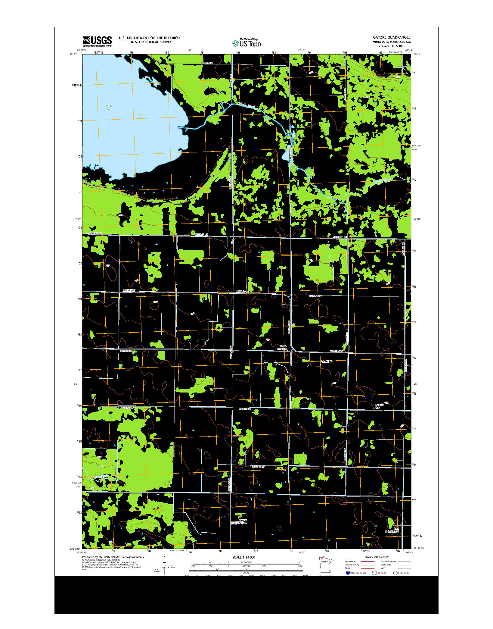 USGS US TOPO 7.5-MINUTE MAP FOR GATZKE, MN 2013