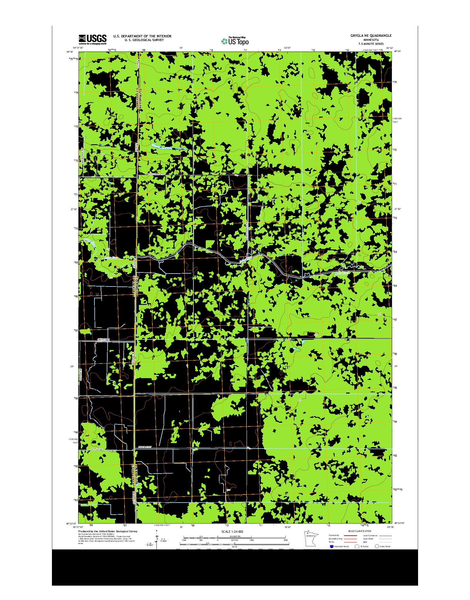 USGS US TOPO 7.5-MINUTE MAP FOR GRYGLA NE, MN 2013