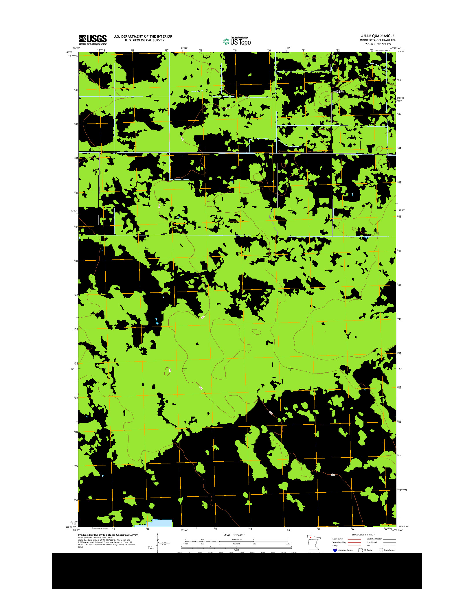 USGS US TOPO 7.5-MINUTE MAP FOR JELLE, MN 2013