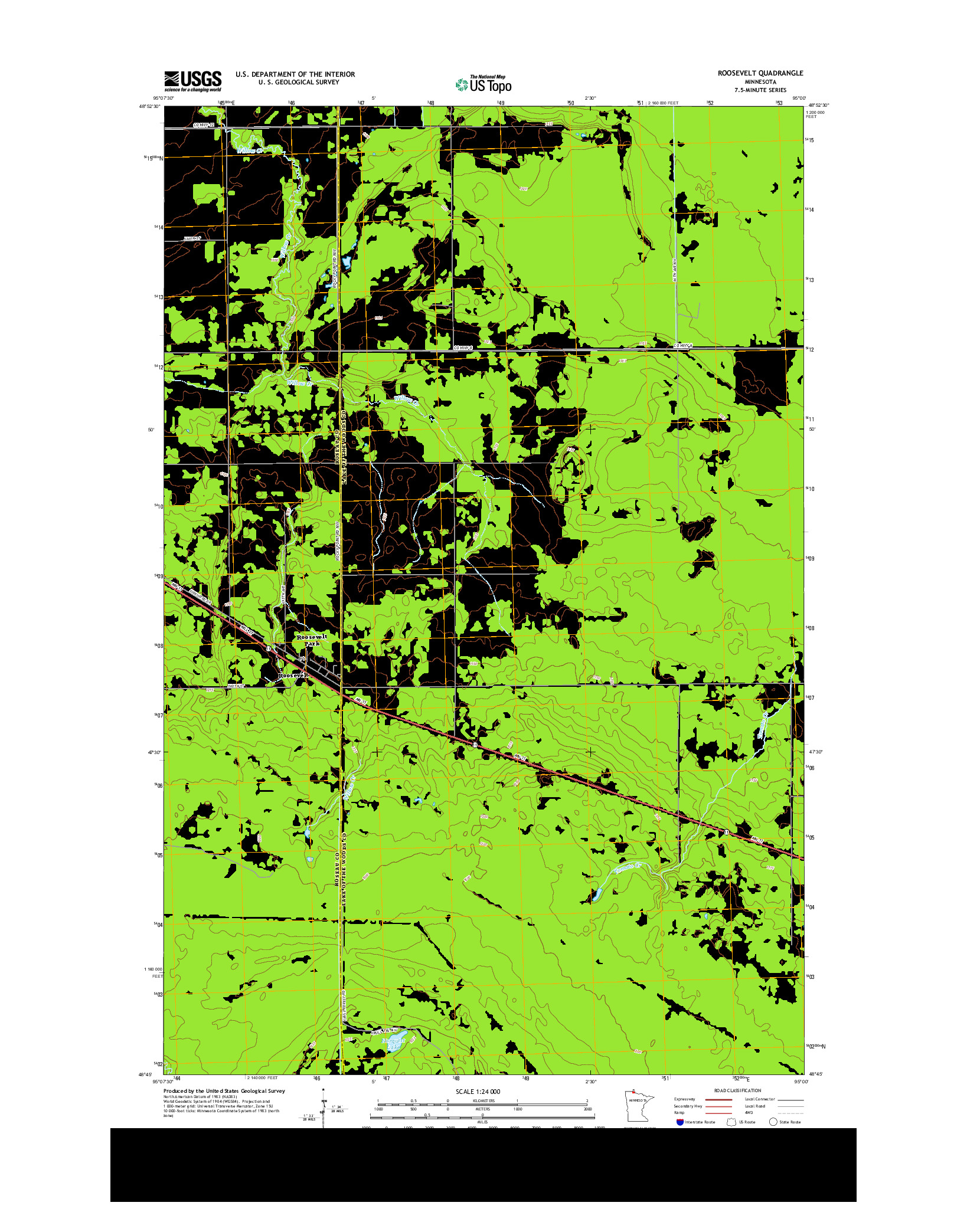 USGS US TOPO 7.5-MINUTE MAP FOR ROOSEVELT, MN 2013