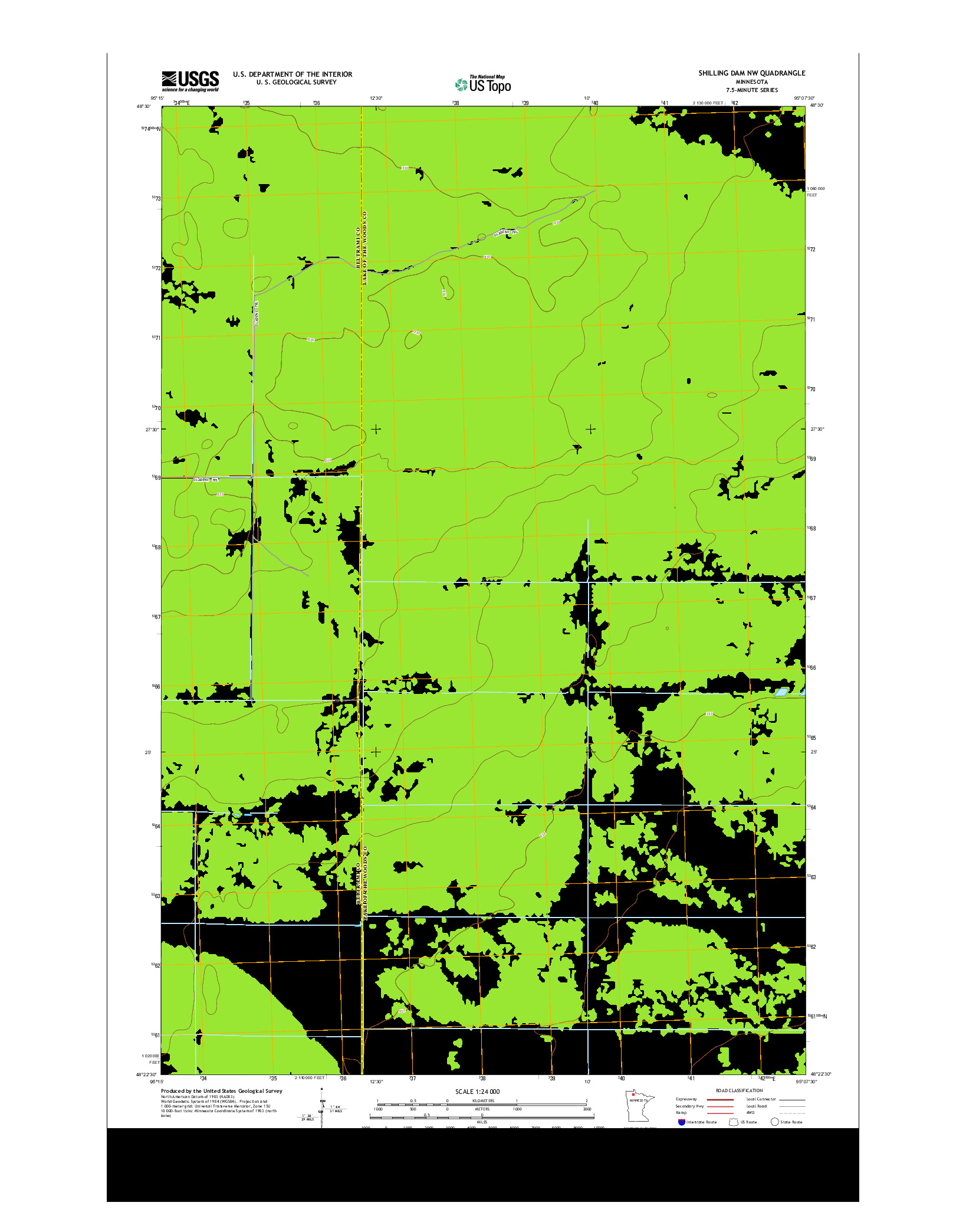 USGS US TOPO 7.5-MINUTE MAP FOR SHILLING DAM NW, MN 2013