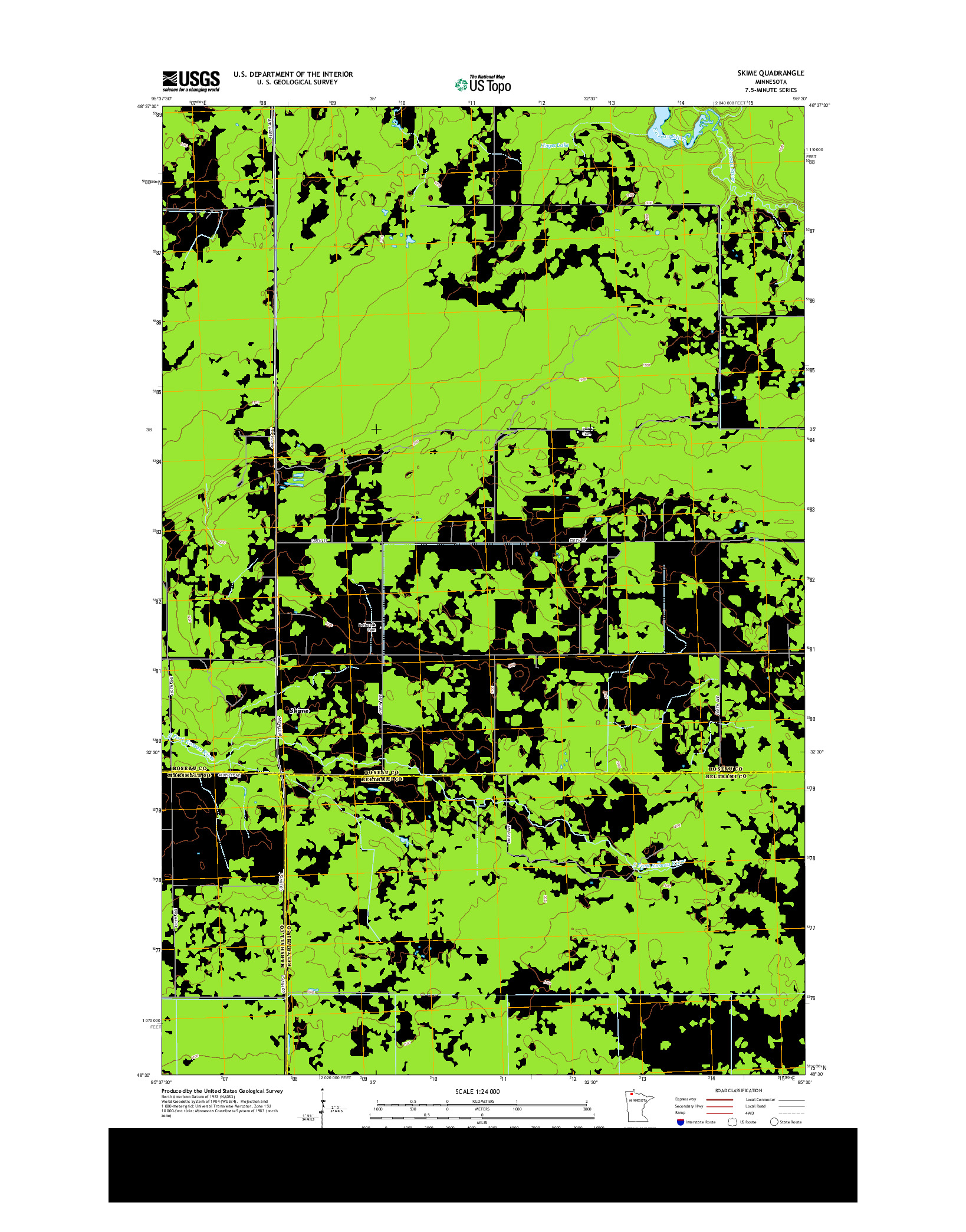 USGS US TOPO 7.5-MINUTE MAP FOR SKIME, MN 2013