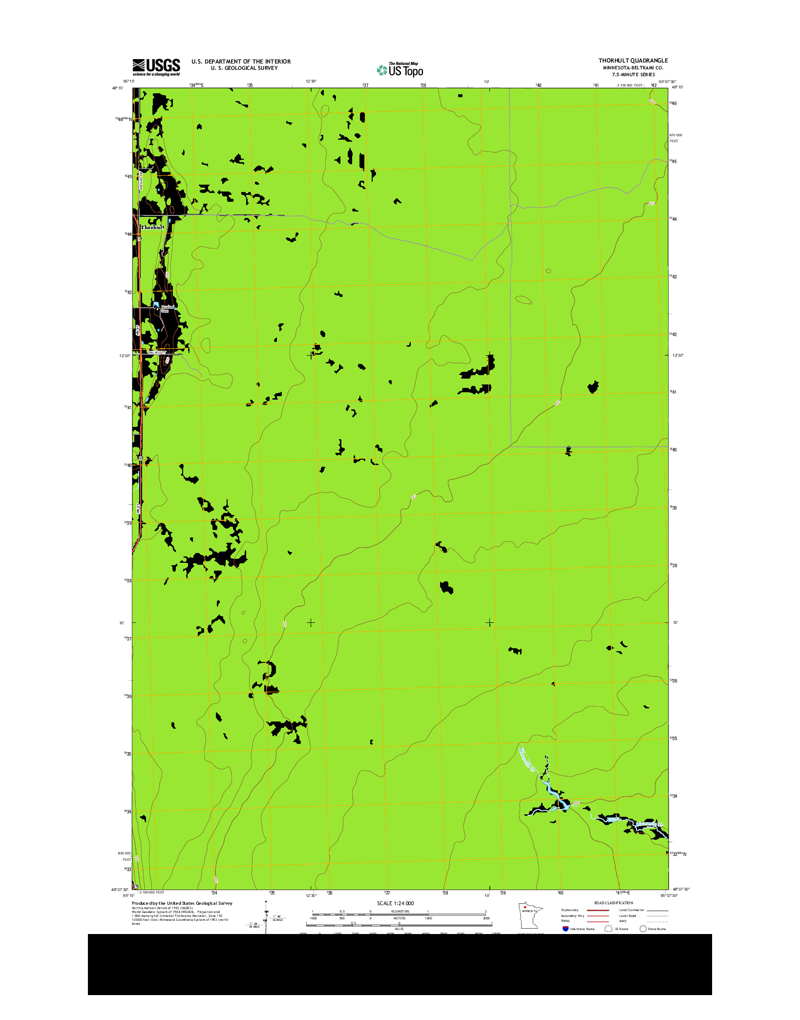 USGS US TOPO 7.5-MINUTE MAP FOR THORHULT, MN 2013