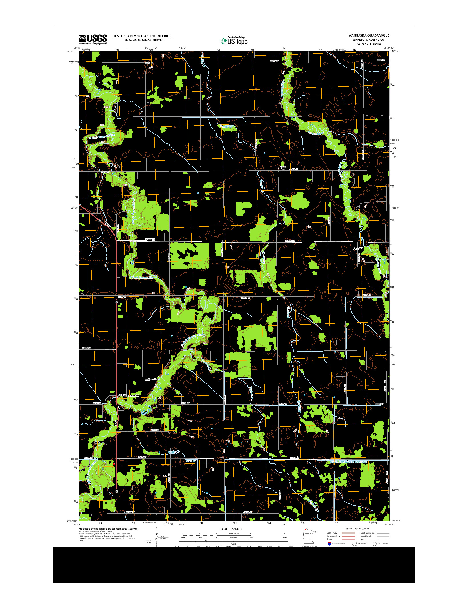 USGS US TOPO 7.5-MINUTE MAP FOR WANNASKA, MN 2013