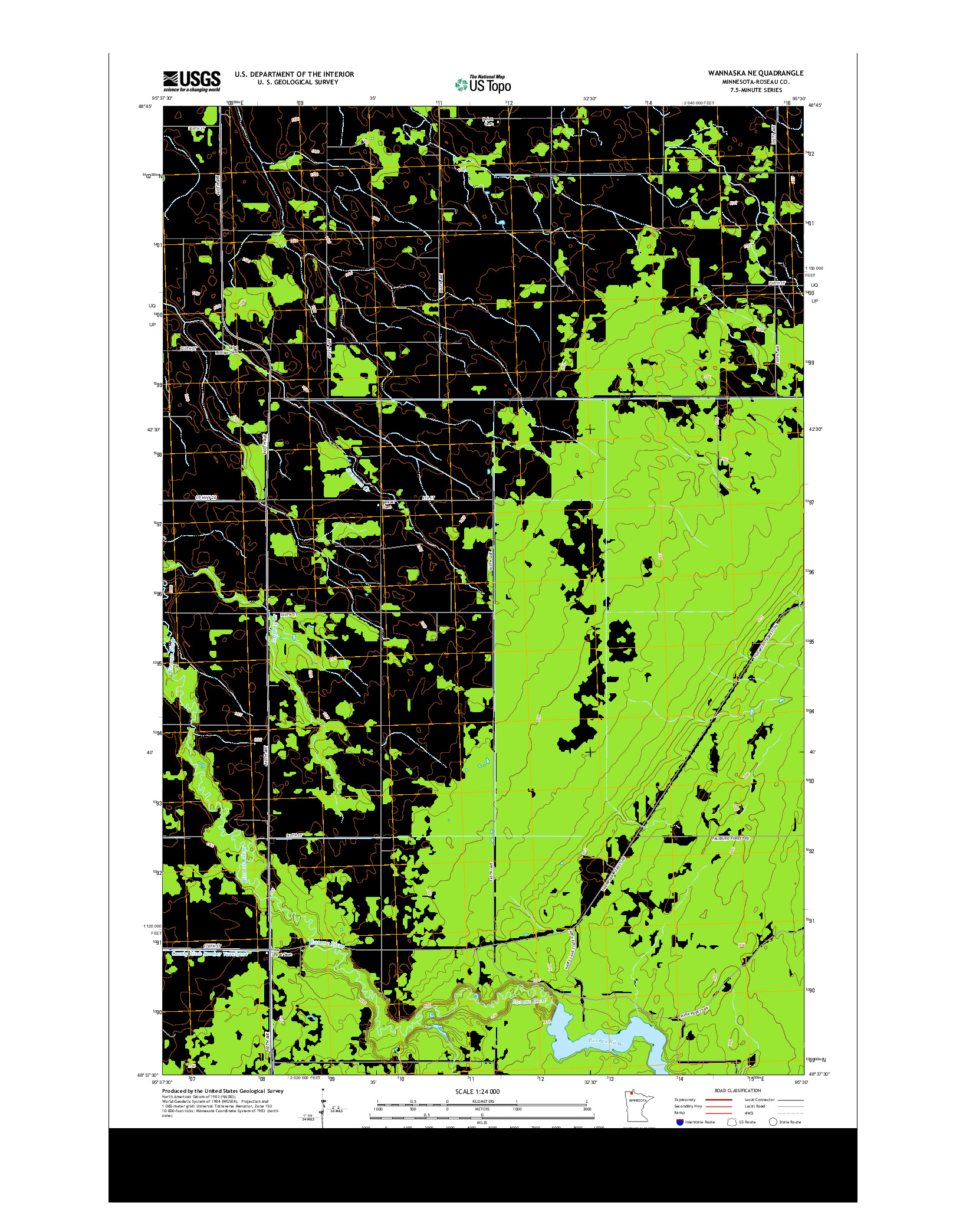 USGS US TOPO 7.5-MINUTE MAP FOR WANNASKA NE, MN 2013