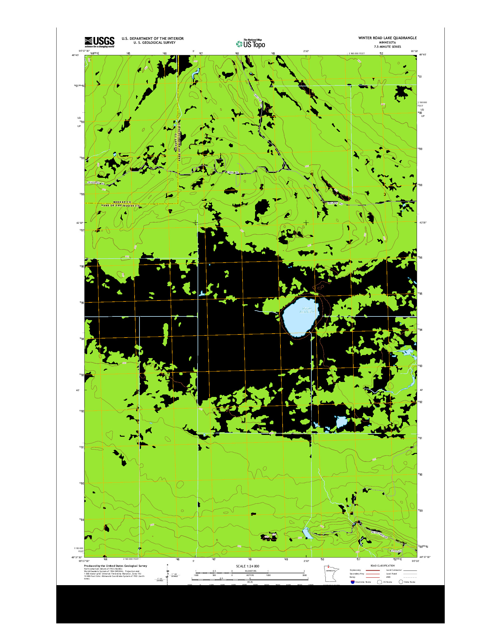 USGS US TOPO 7.5-MINUTE MAP FOR WINTER ROAD LAKE, MN 2013