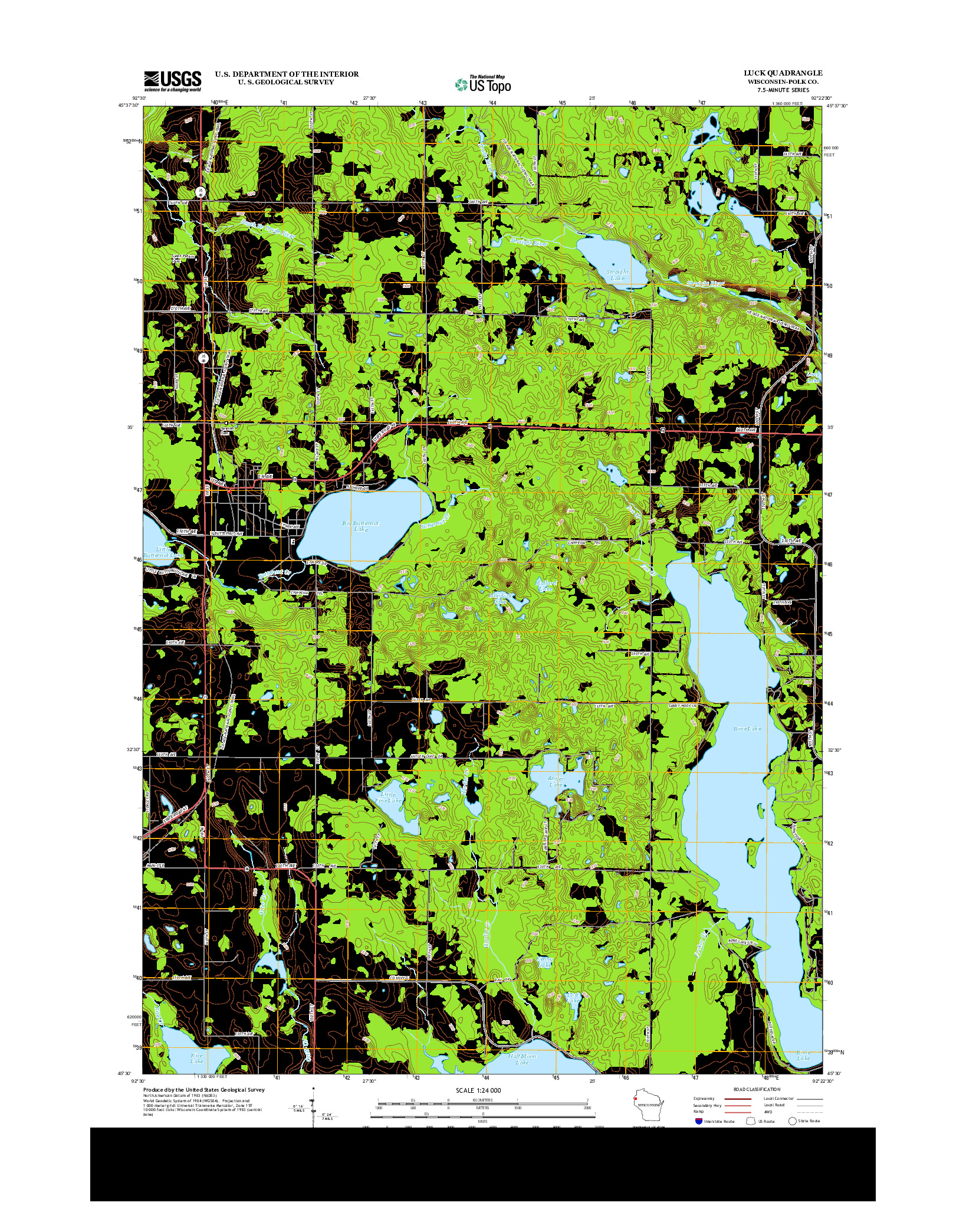 USGS US TOPO 7.5-MINUTE MAP FOR LUCK, WI 2013