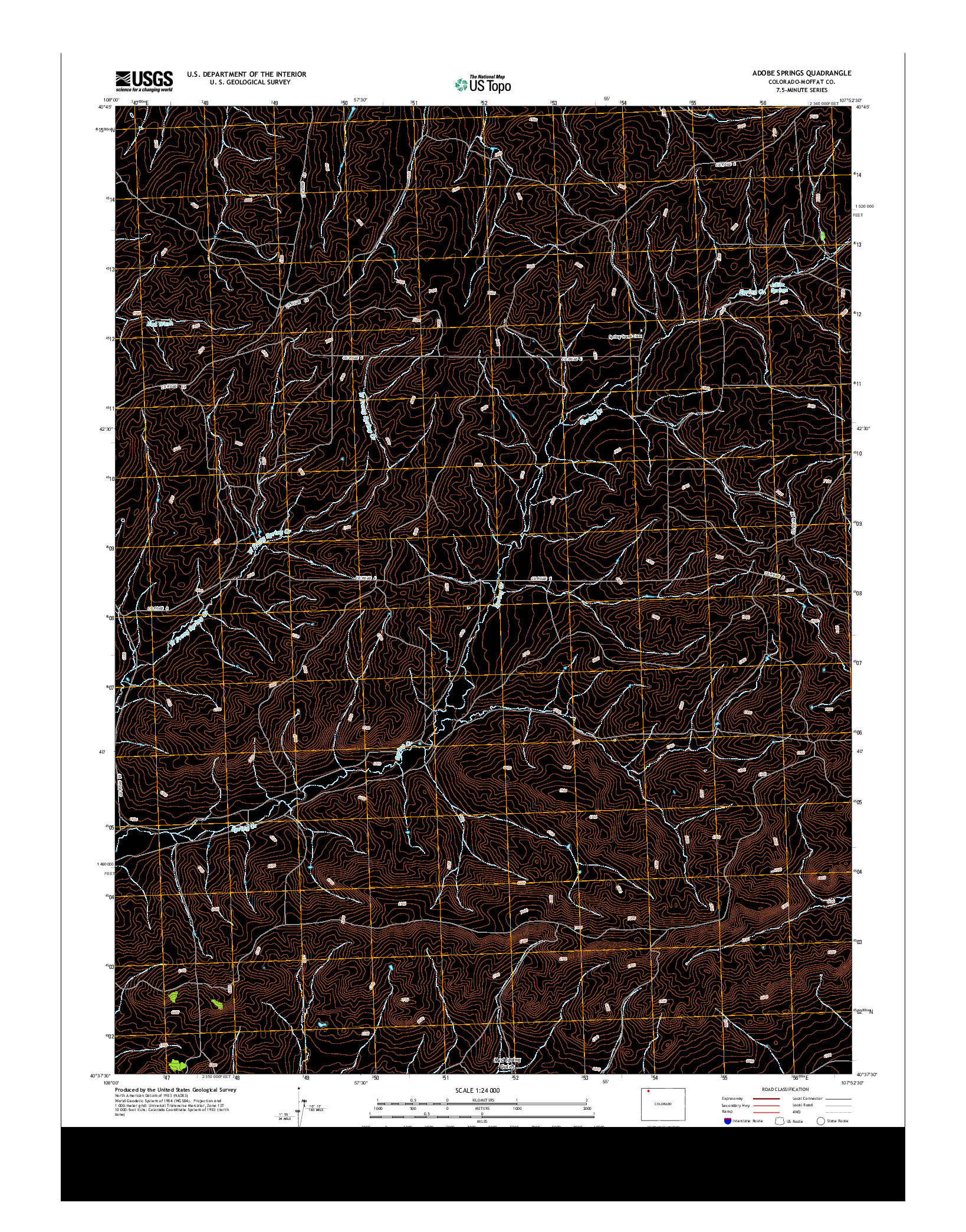 USGS US TOPO 7.5-MINUTE MAP FOR ADOBE SPRINGS, CO 2013