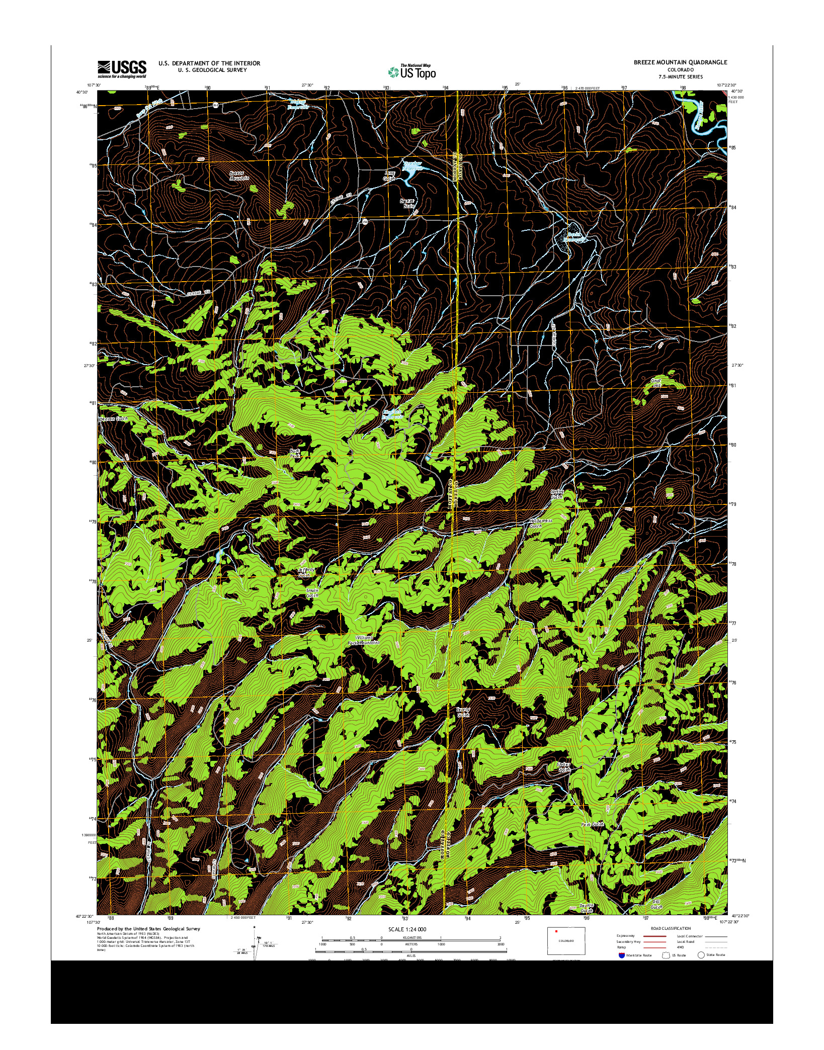 USGS US TOPO 7.5-MINUTE MAP FOR BREEZE MOUNTAIN, CO 2013