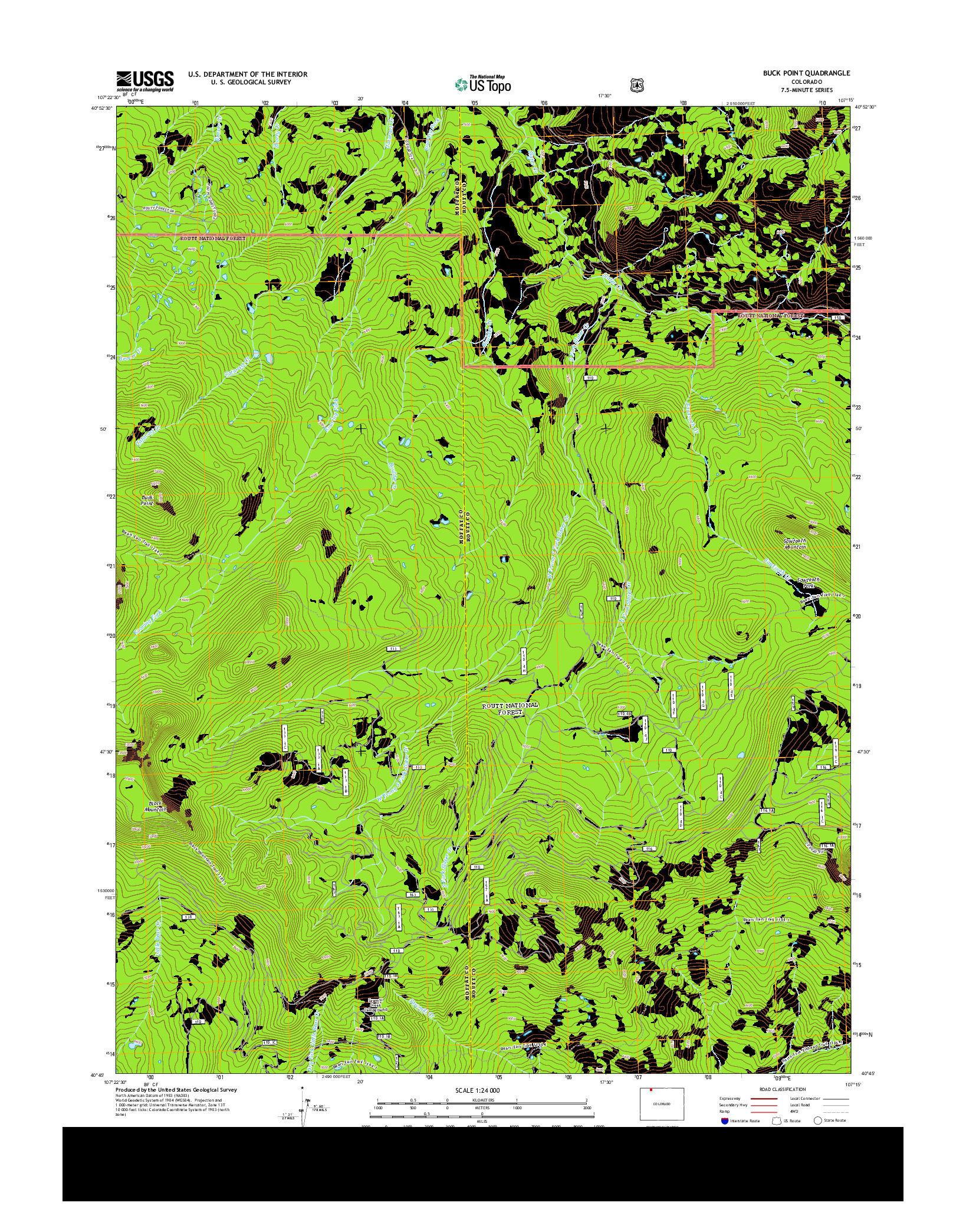 USGS US TOPO 7.5-MINUTE MAP FOR BUCK POINT, CO 2013