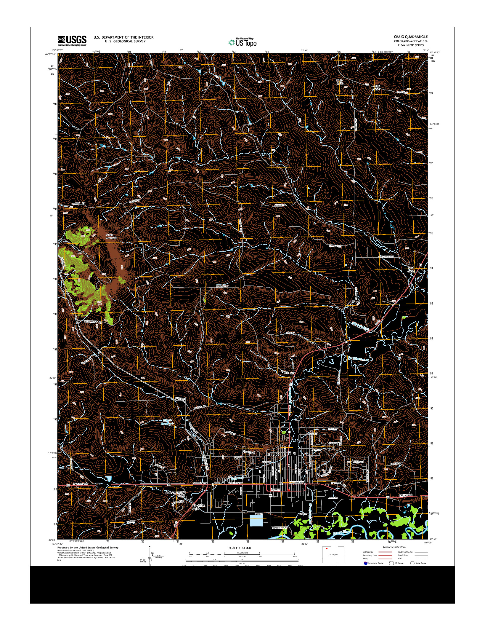 USGS US TOPO 7.5-MINUTE MAP FOR CRAIG, CO 2013