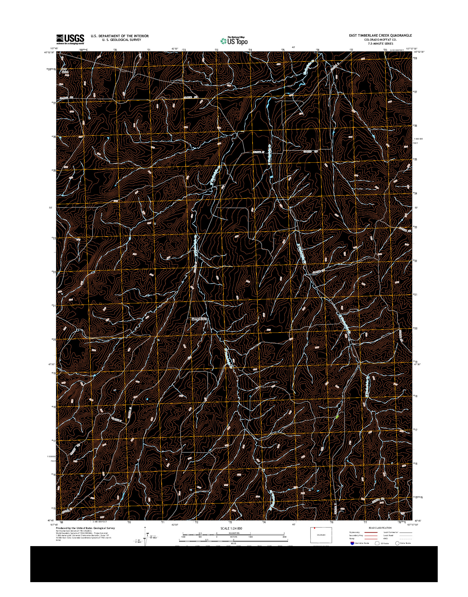 USGS US TOPO 7.5-MINUTE MAP FOR EAST TIMBERLAKE CREEK, CO 2013