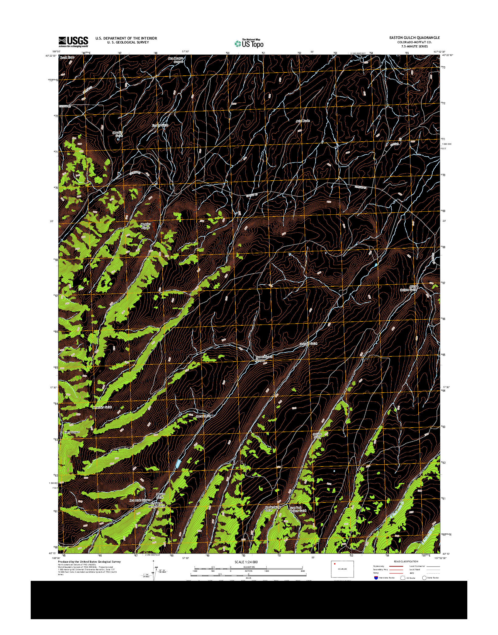 USGS US TOPO 7.5-MINUTE MAP FOR EASTON GULCH, CO 2013