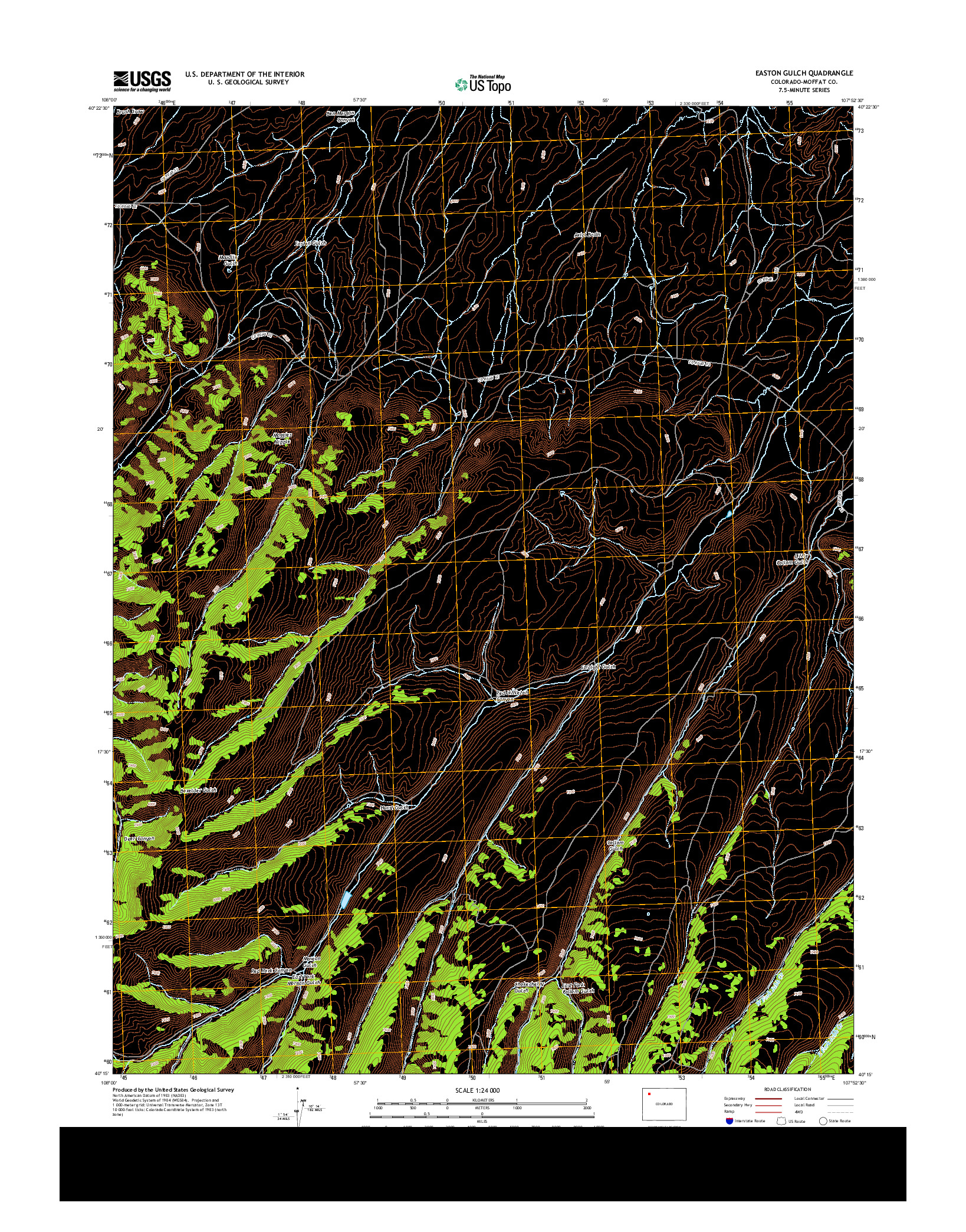 USGS US TOPO 7.5-MINUTE MAP FOR EASTON GULCH, CO 2013