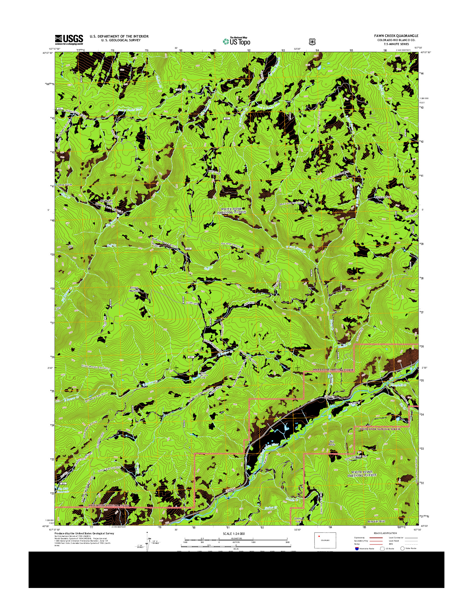 USGS US TOPO 7.5-MINUTE MAP FOR FAWN CREEK, CO 2013