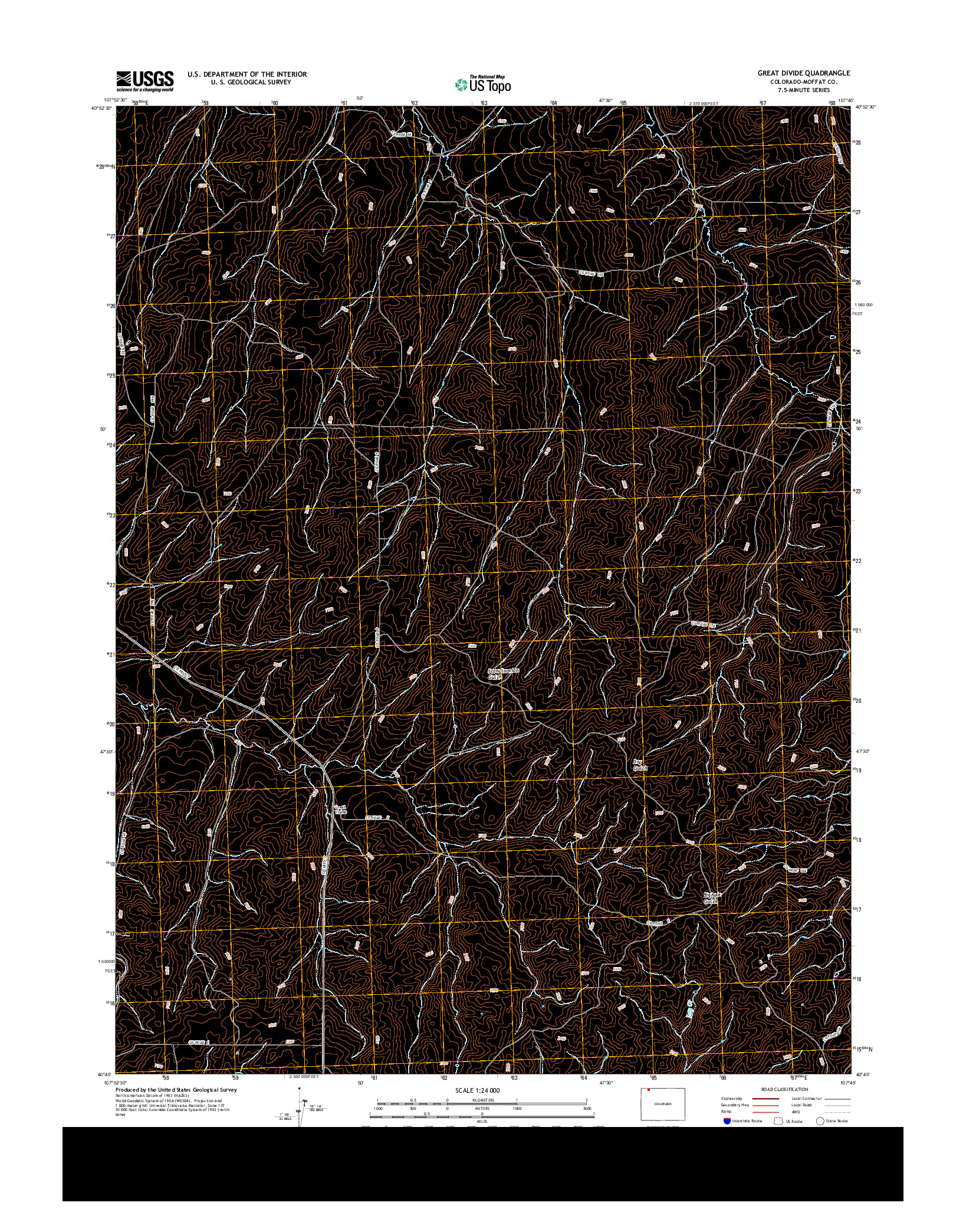 USGS US TOPO 7.5-MINUTE MAP FOR GREAT DIVIDE, CO 2013