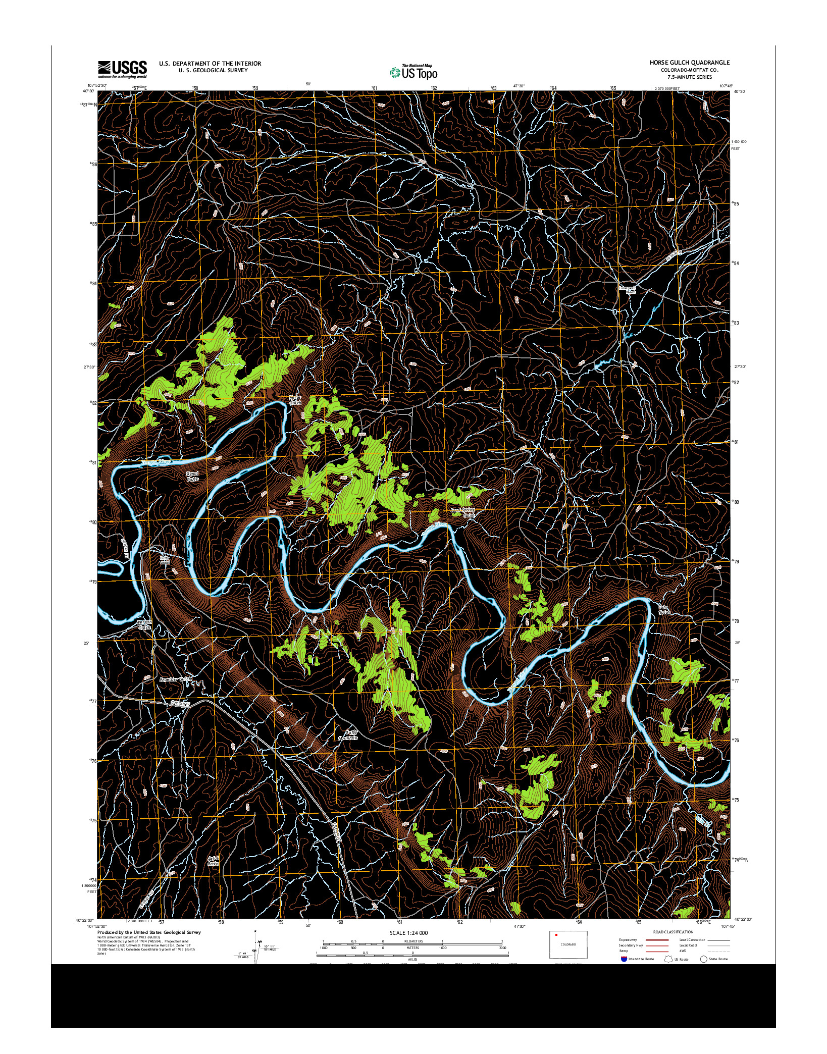 USGS US TOPO 7.5-MINUTE MAP FOR HORSE GULCH, CO 2013