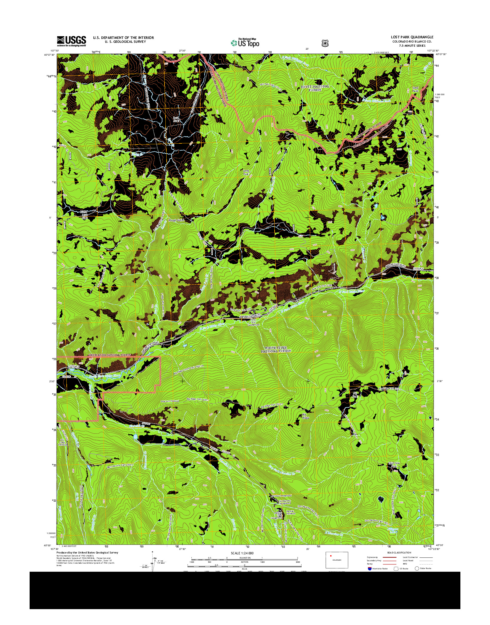 USGS US TOPO 7.5-MINUTE MAP FOR LOST PARK, CO 2013