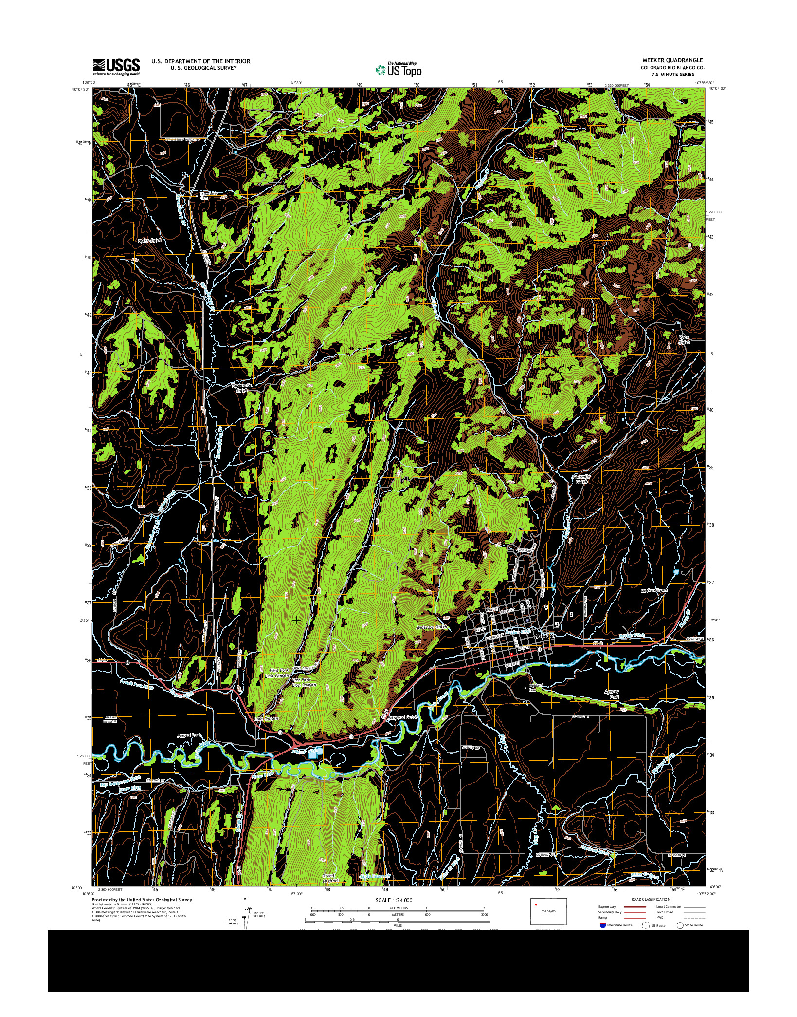 USGS US TOPO 7.5-MINUTE MAP FOR MEEKER, CO 2013