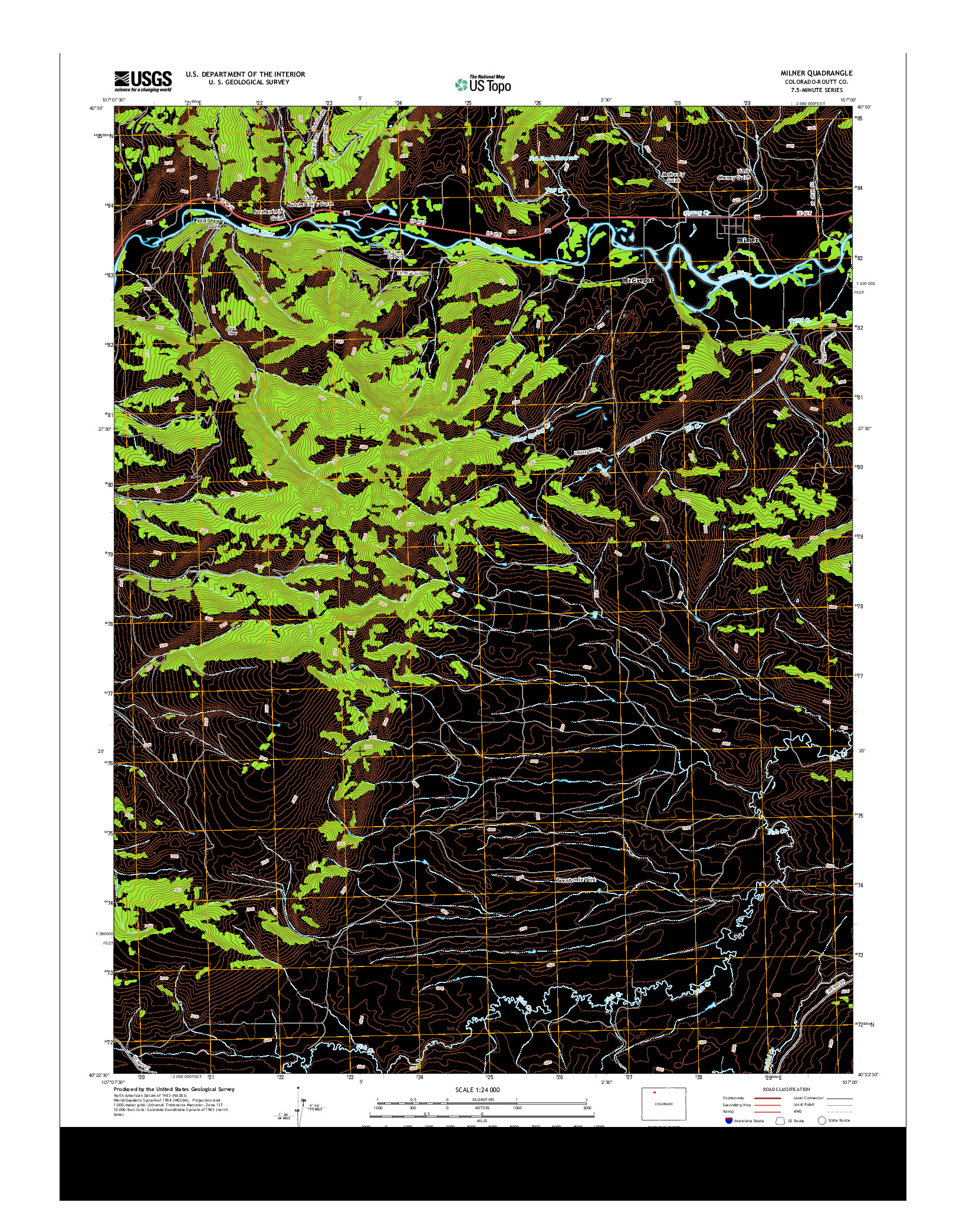 USGS US TOPO 7.5-MINUTE MAP FOR MILNER, CO 2013