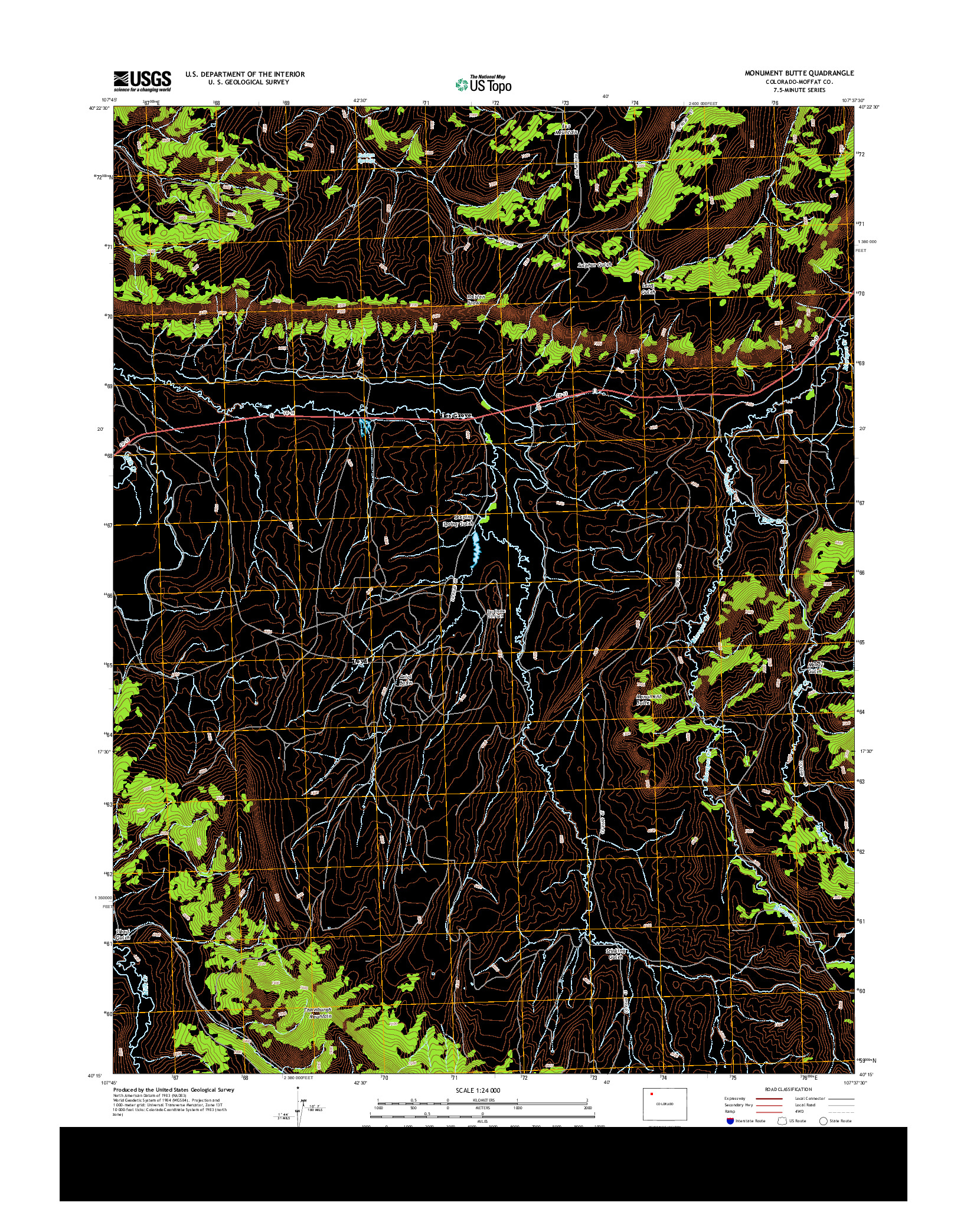 USGS US TOPO 7.5-MINUTE MAP FOR MONUMENT BUTTE, CO 2013