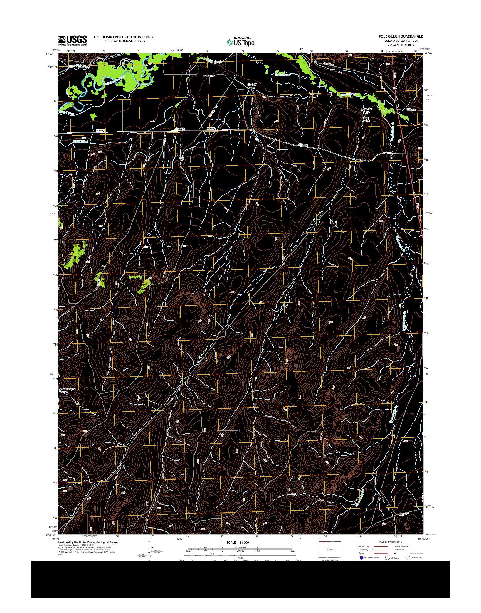 USGS US TOPO 7.5-MINUTE MAP FOR POLE GULCH, CO 2013