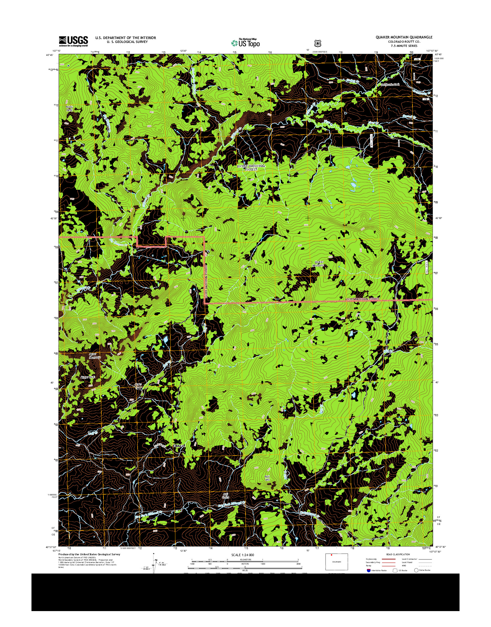 USGS US TOPO 7.5-MINUTE MAP FOR QUAKER MOUNTAIN, CO 2013