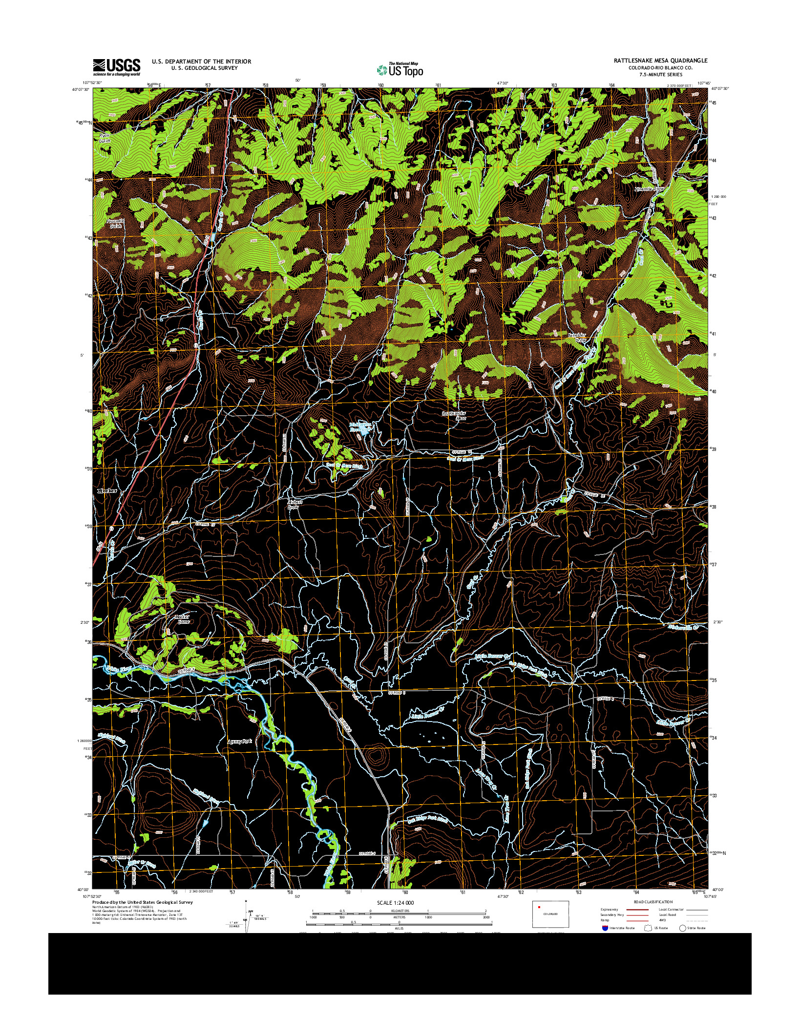 USGS US TOPO 7.5-MINUTE MAP FOR RATTLESNAKE MESA, CO 2013