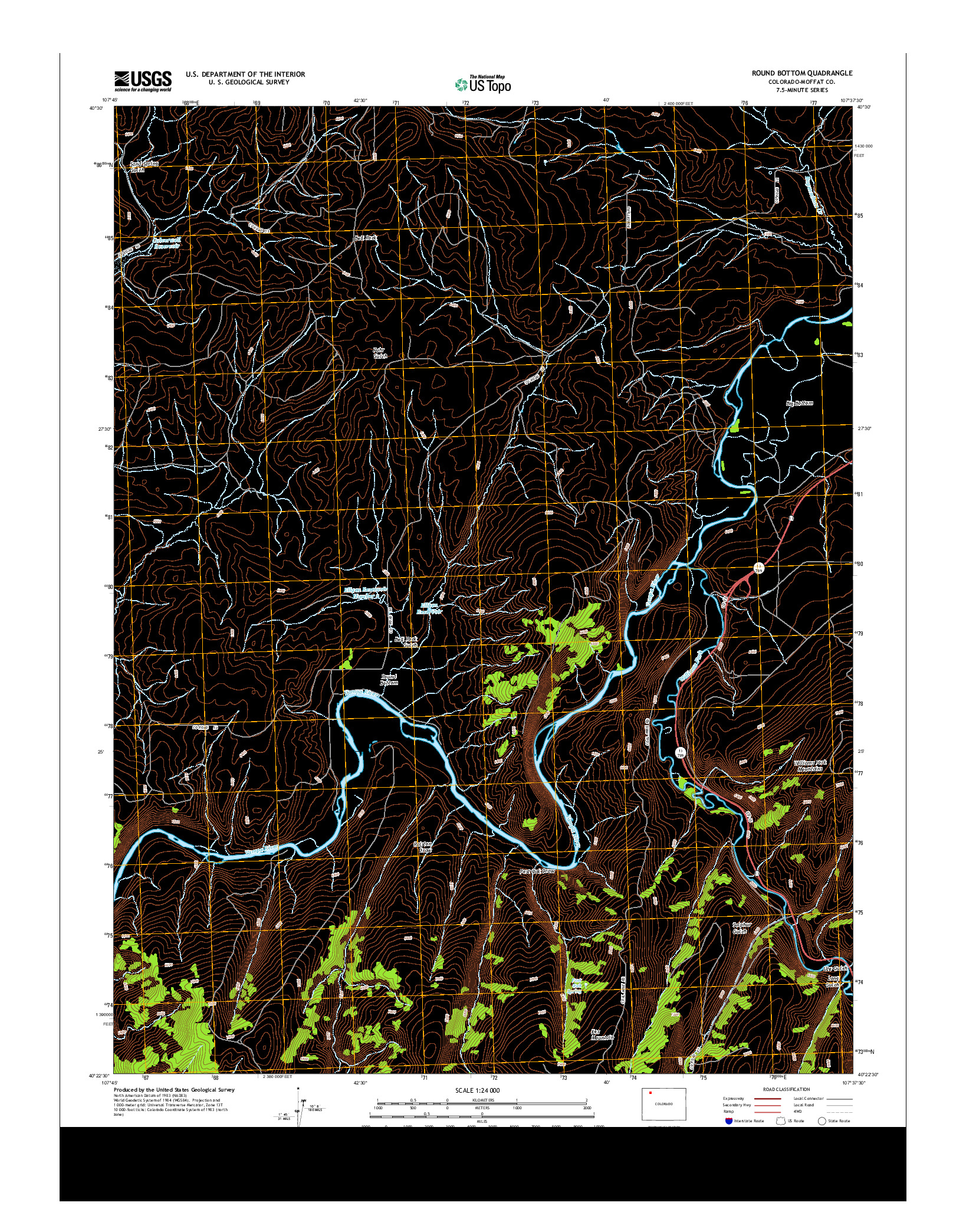 USGS US TOPO 7.5-MINUTE MAP FOR ROUND BOTTOM, CO 2013