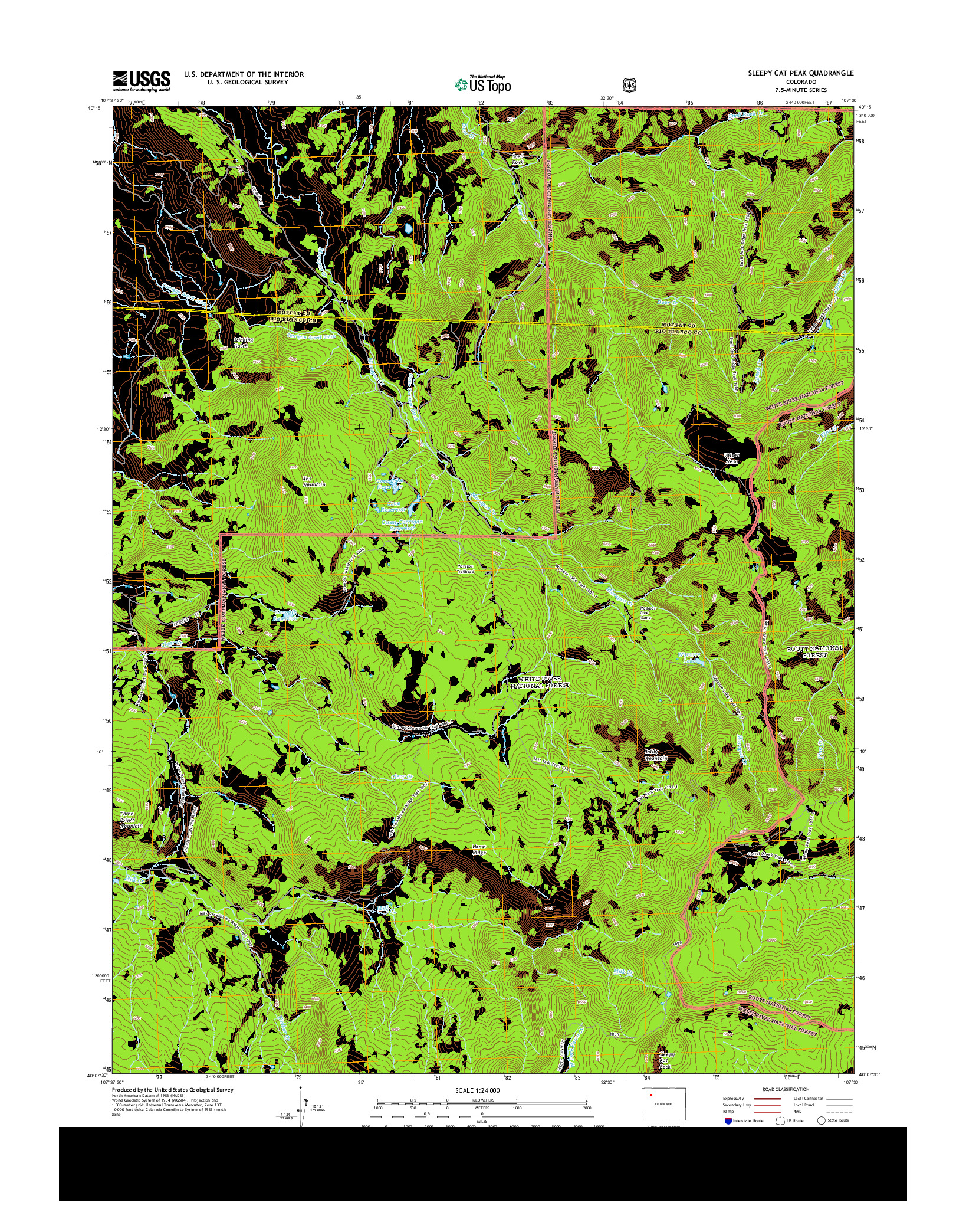 USGS US TOPO 7.5-MINUTE MAP FOR SLEEPY CAT PEAK, CO 2013