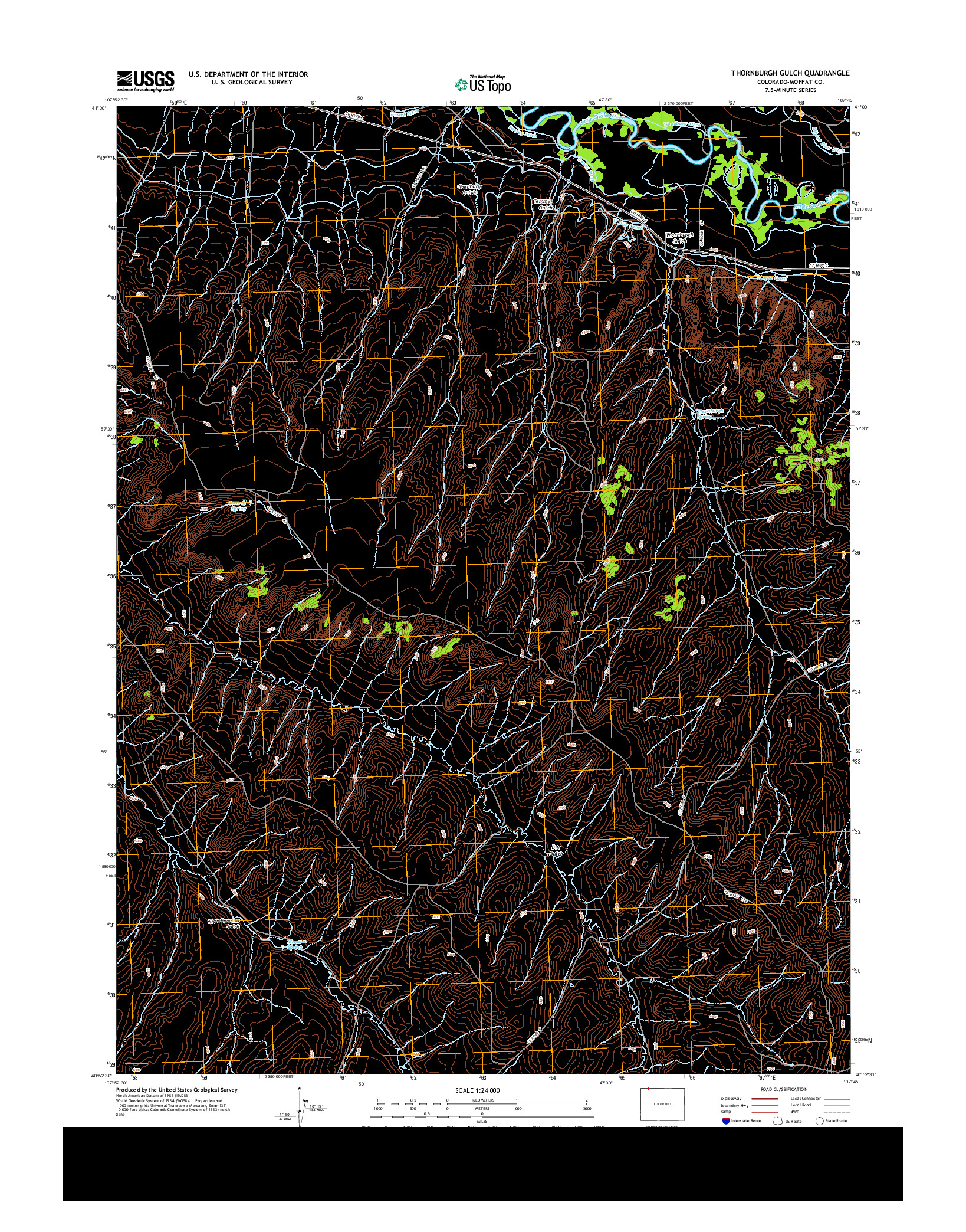 USGS US TOPO 7.5-MINUTE MAP FOR THORNBURGH GULCH, CO 2013