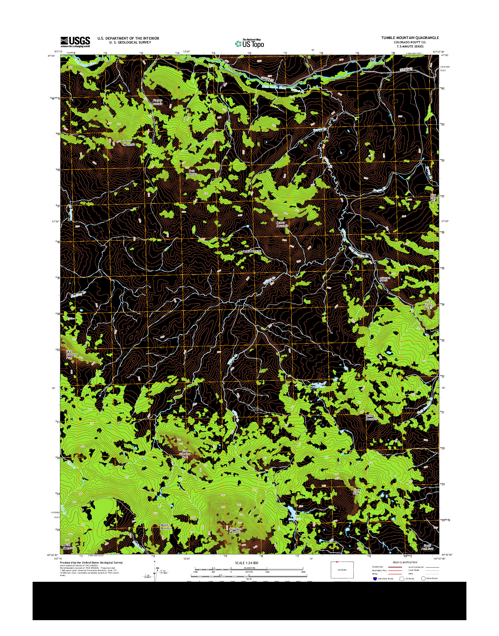 USGS US TOPO 7.5-MINUTE MAP FOR TUMBLE MOUNTAIN, CO 2013