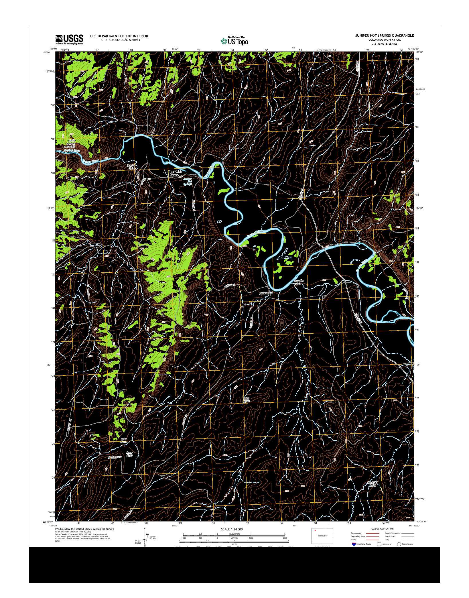 USGS US TOPO 7.5-MINUTE MAP FOR JUNIPER HOT SPRINGS, CO 2013