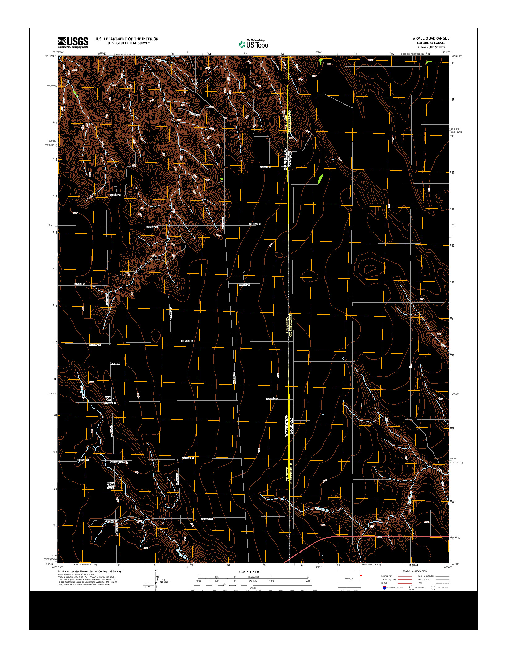 USGS US TOPO 7.5-MINUTE MAP FOR ARMEL, CO-KS 2013