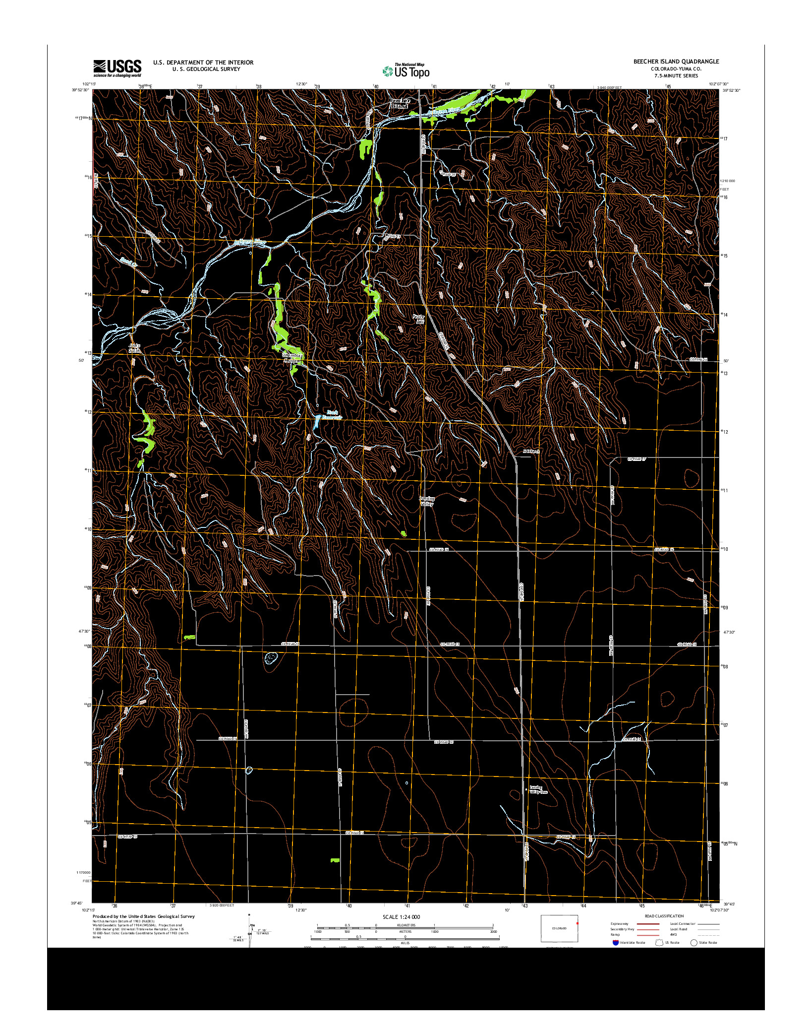 USGS US TOPO 7.5-MINUTE MAP FOR BEECHER ISLAND, CO 2013