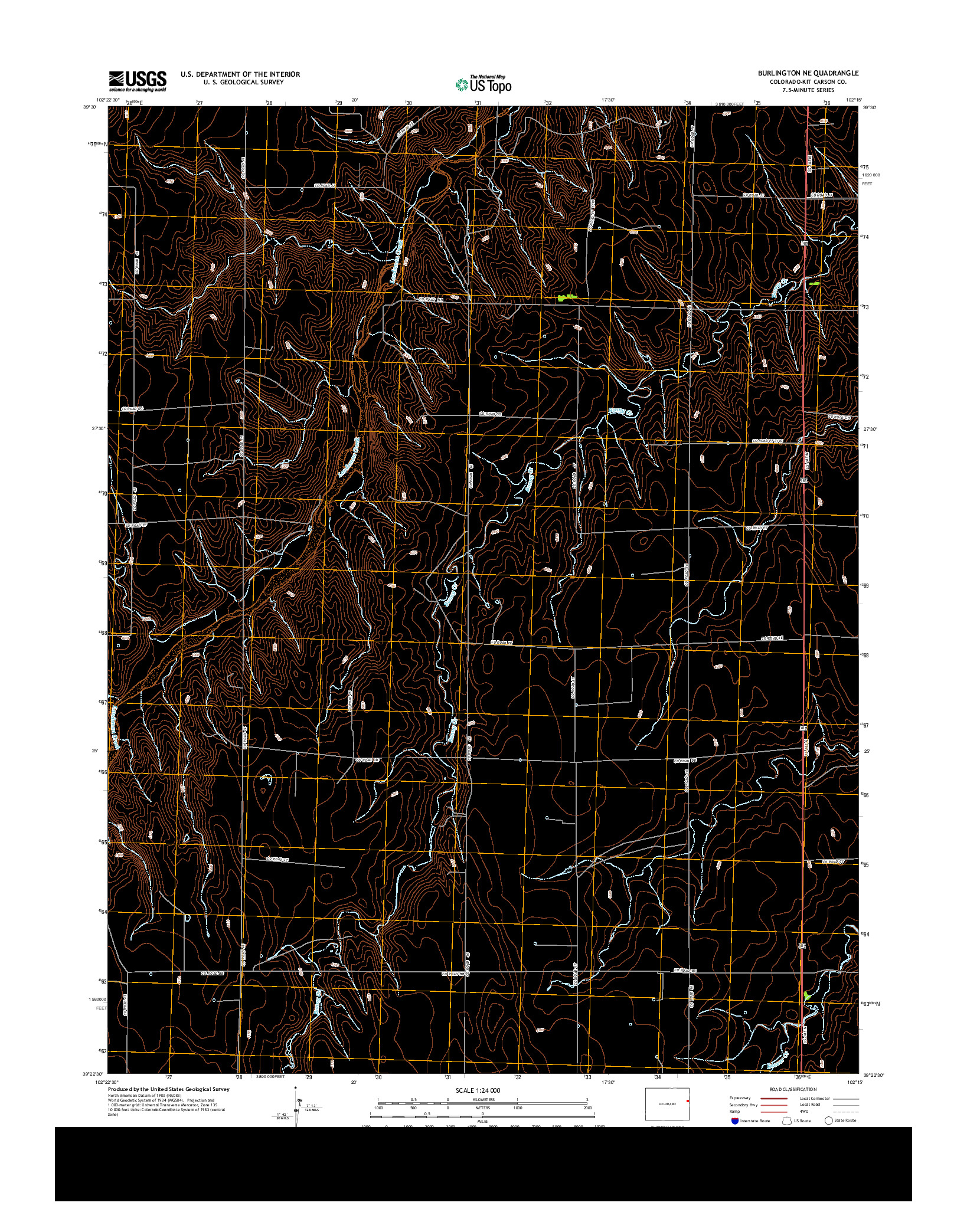 USGS US TOPO 7.5-MINUTE MAP FOR BURLINGTON NE, CO 2013