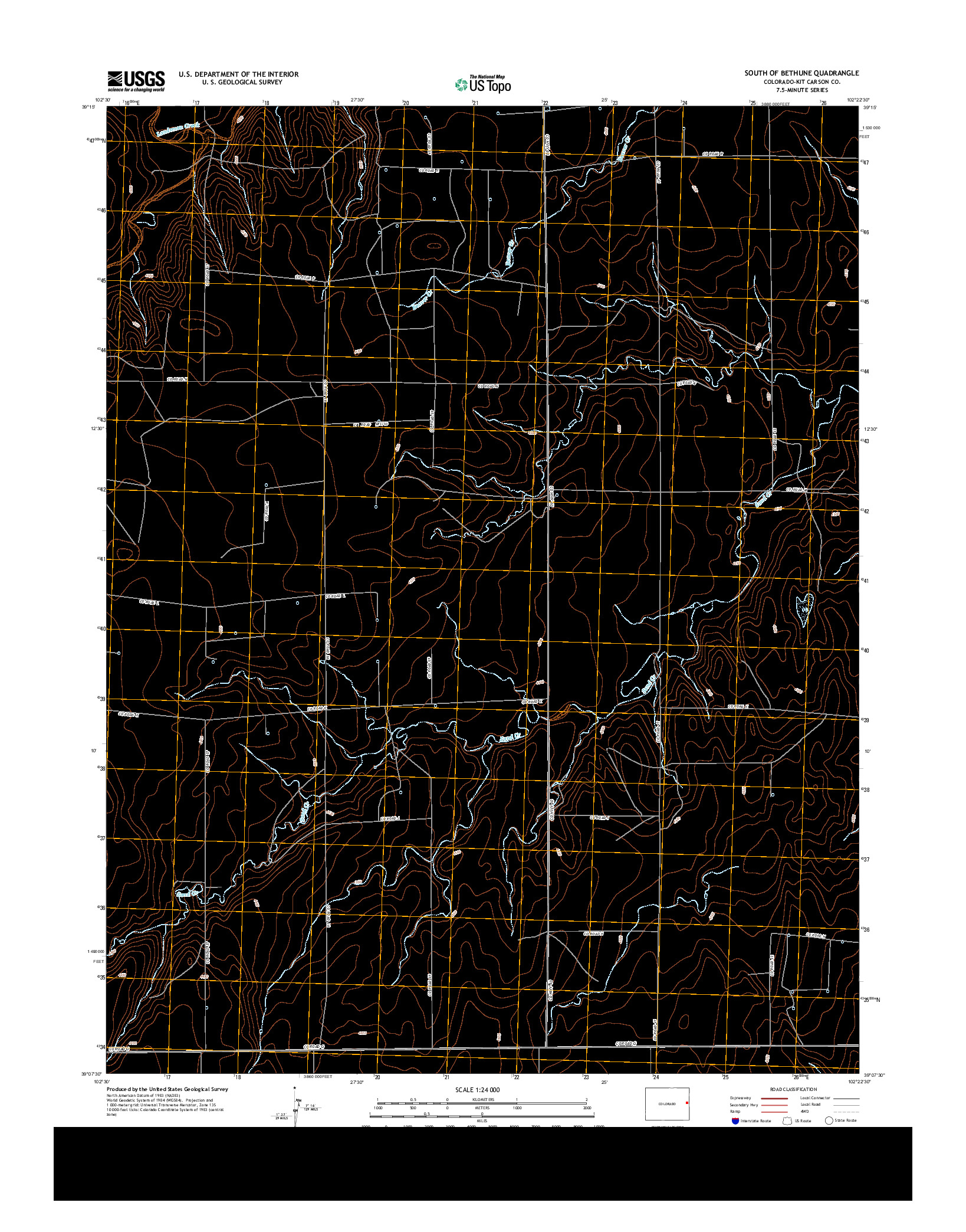 USGS US TOPO 7.5-MINUTE MAP FOR SOUTH OF BETHUNE, CO 2013